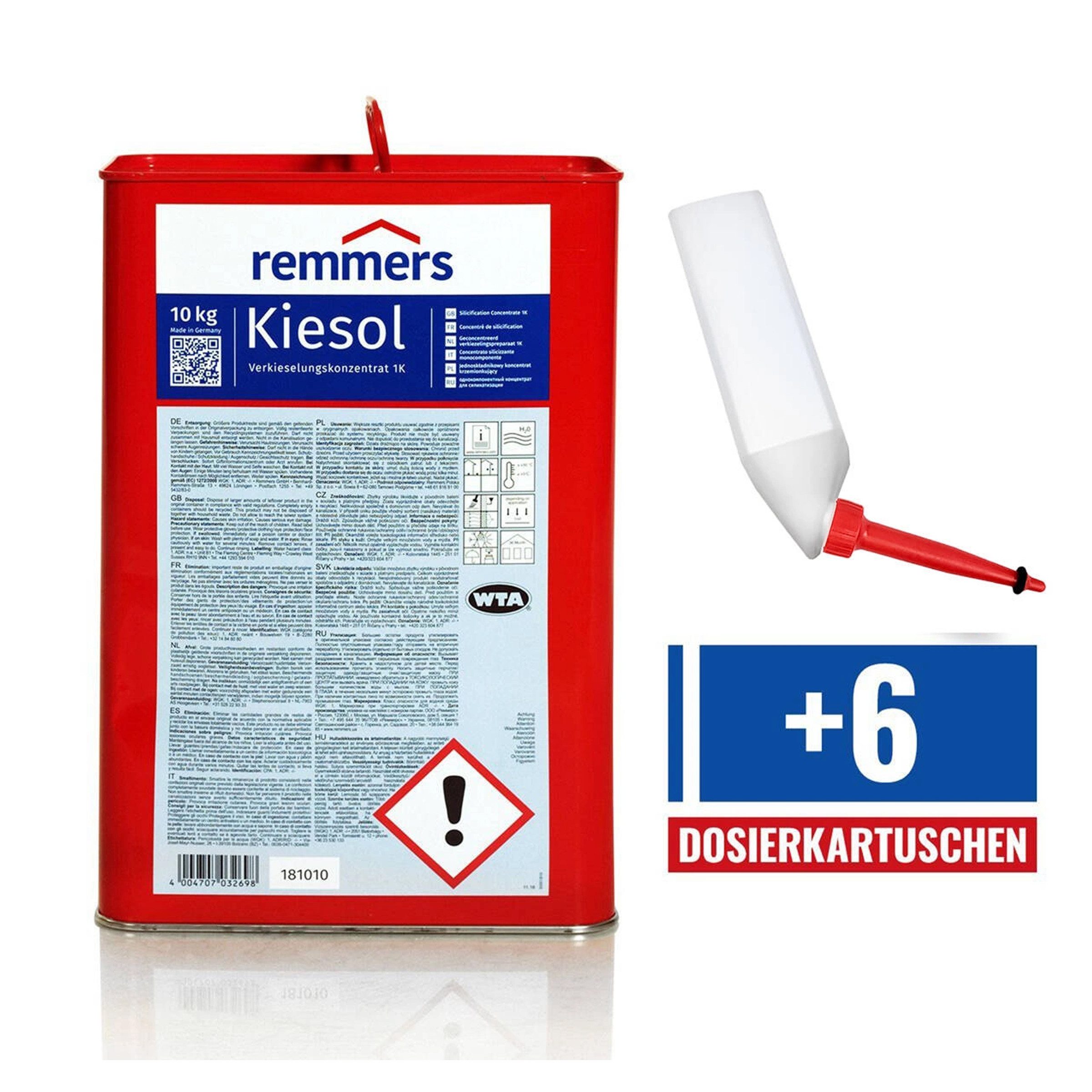 Remmers Dichtstoff Remmers Set Kiesol 5kg/10kg Verkieselung Dichtstoff + 6 Kartuschen