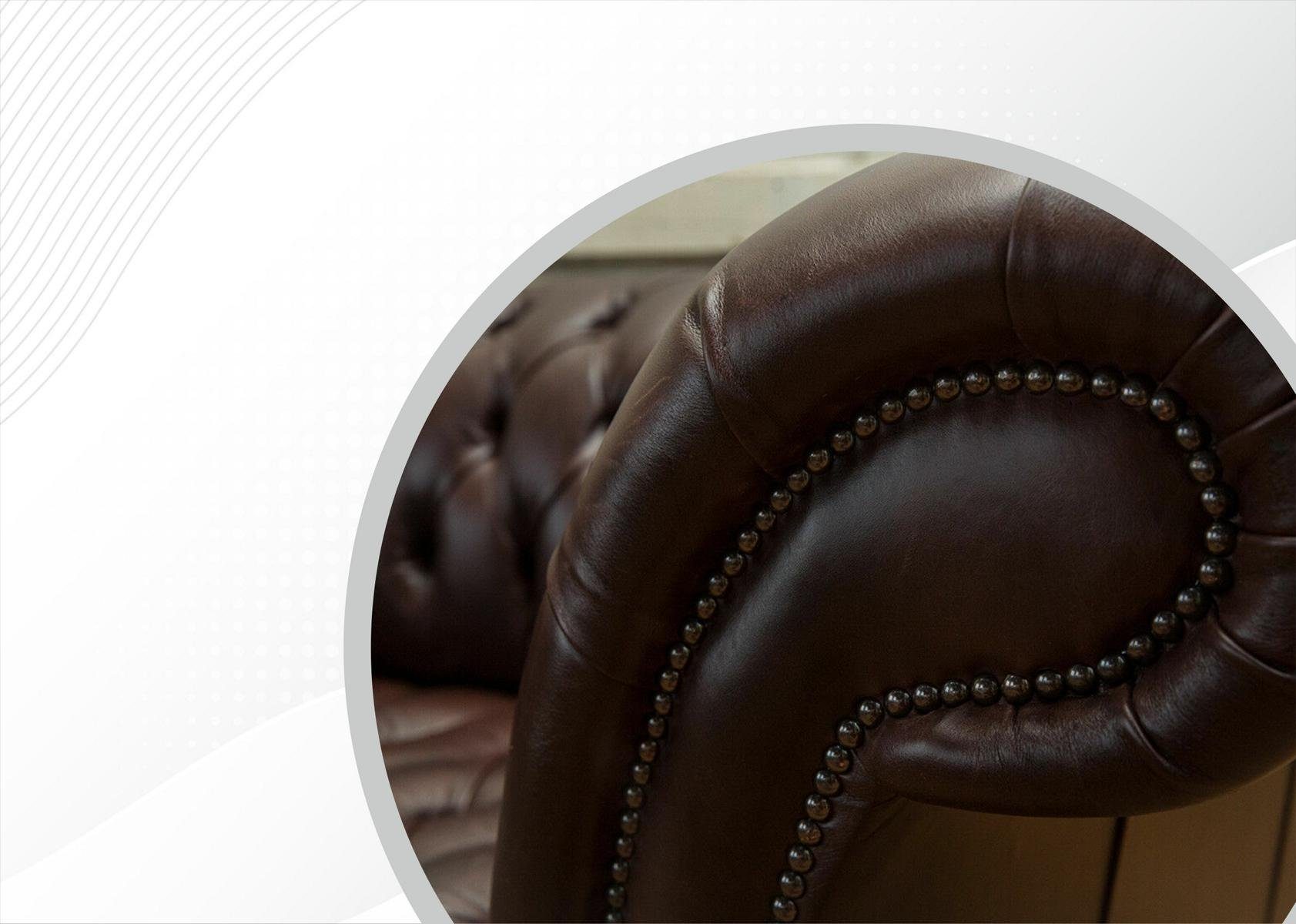 Chesterfield Baun Design Couch 2 JVmoebel Couch Sofagarnitur Leder Chesterfield-Sofa, Sitzer