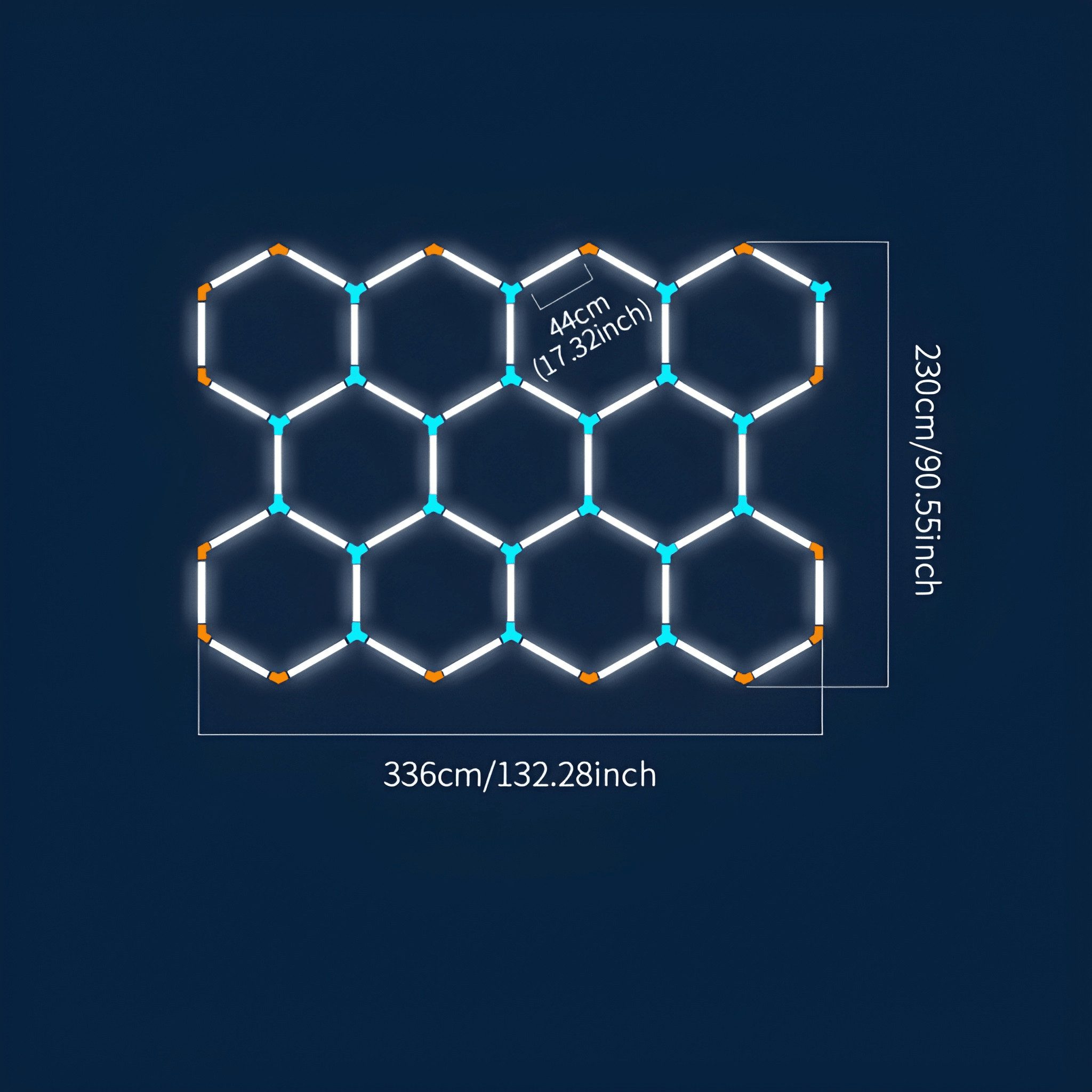 Athlix Deckenleuchten Hexagon Waben LED Licht mit Rahmen Garage Werkstatt, LED fest integriert, Tageslichtweiß, Vollständig isoliertes Gehäuse gegen Stromlecks