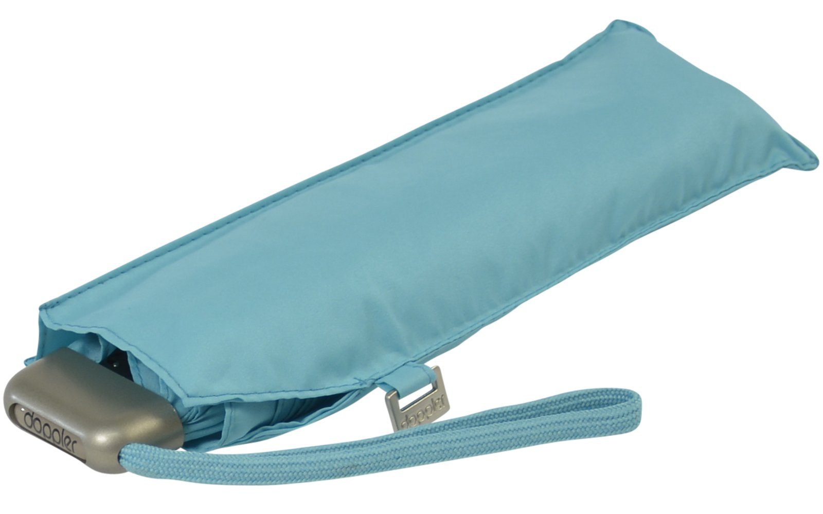 Tasche, für treue jede Begleiter Schirm ein und findet leichter doppler® hellblau dieser flacher Langregenschirm Platz überall