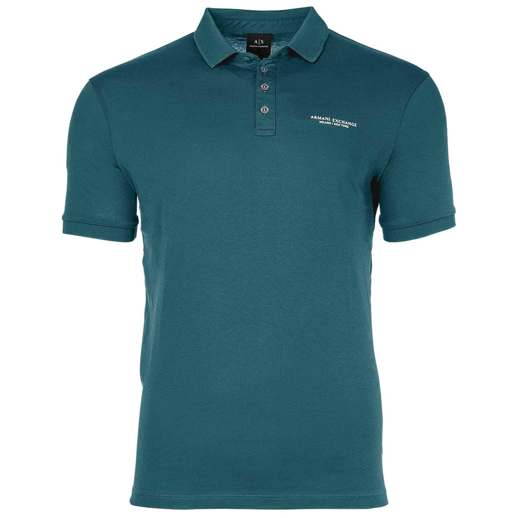 ARMANI EXCHANGE Poloshirt Herren Poloshirt - Schriftzug, Slim fit, Cotton Blau (Legion Blue)