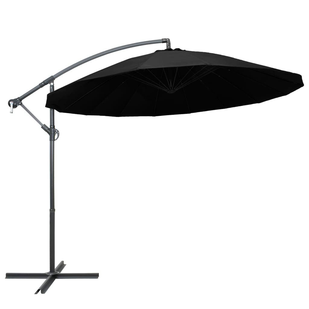 Sonnenschirm Ampelschirm Schwarz 3 m Aluminium-Mast