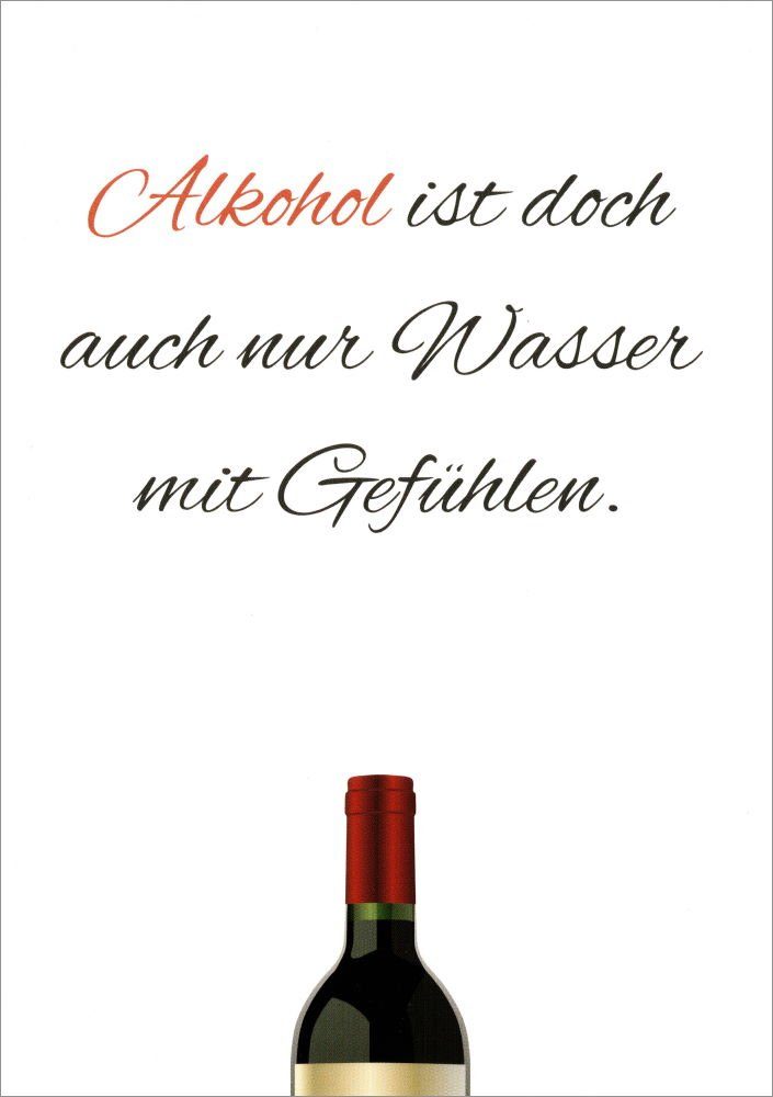 [Beliebter neuer Artikel] Postkarte "Alkohol ist doch auch nur Wasser Gefühlen." mit