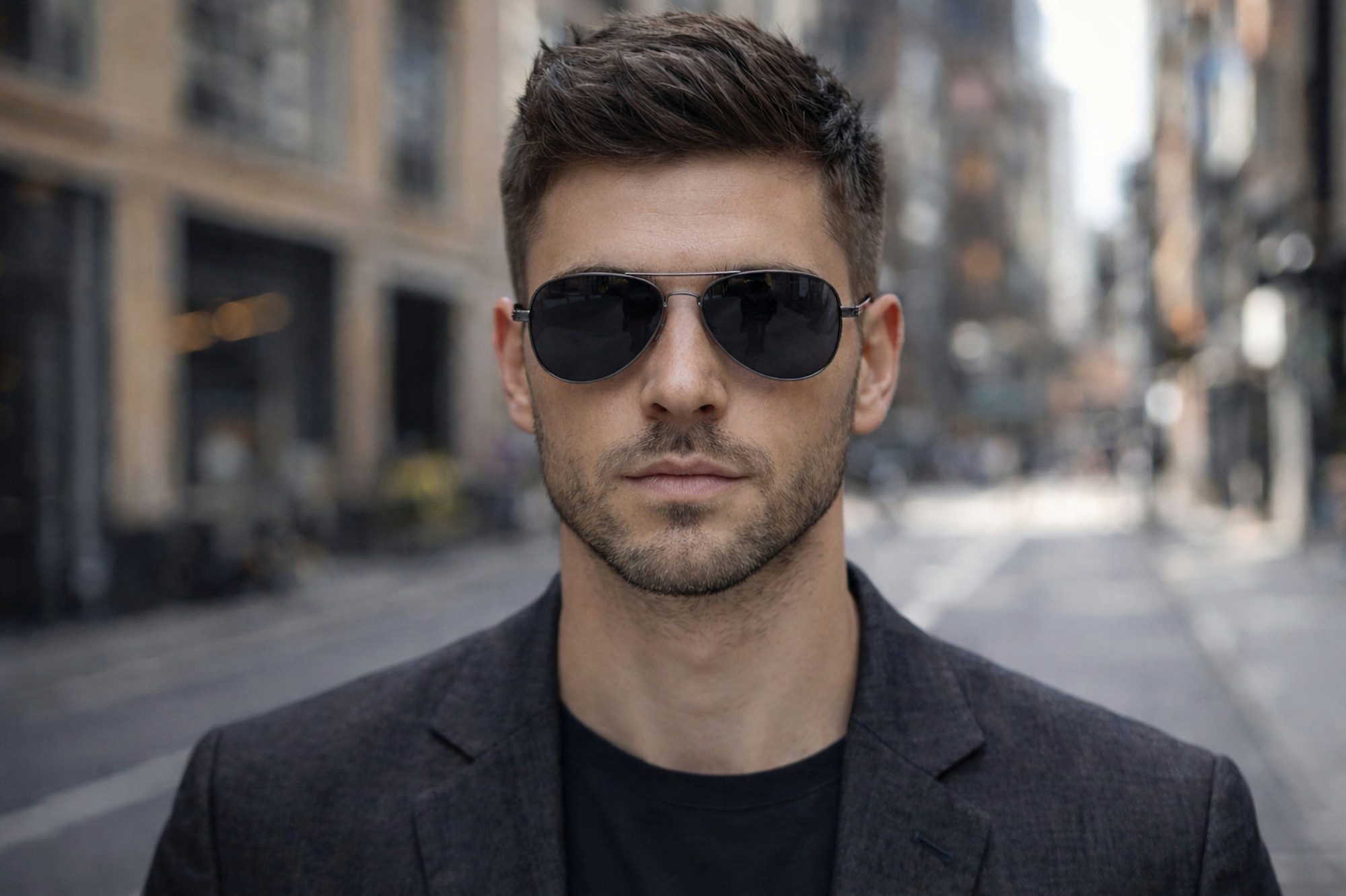 Ella Jonte Pilotenbrille Vintage silber/schwarz mit polarisierenden Gläsern UV400 Kategorie 3