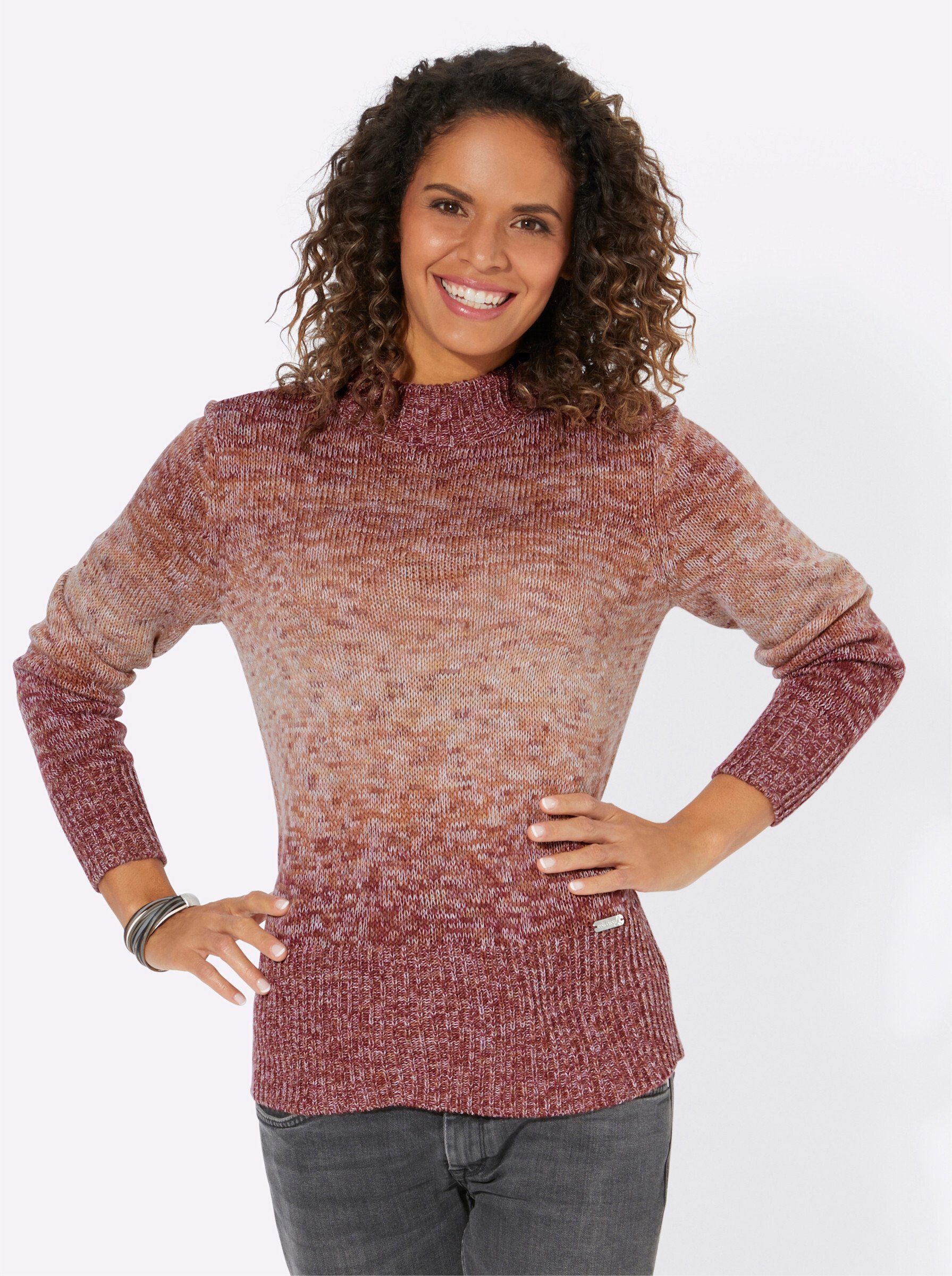 WITT WEIDEN Strickpullover bordeaux-rosenholz-meliert