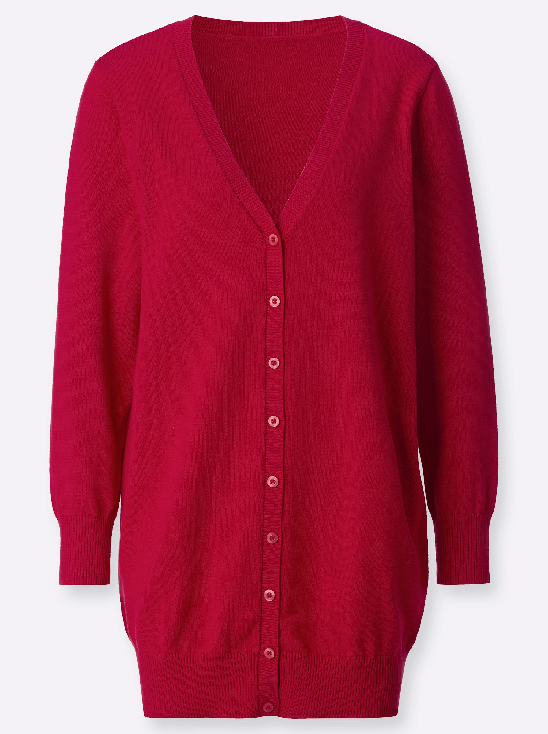 Strickjacke Long-Strickjacke Langarm Jersey