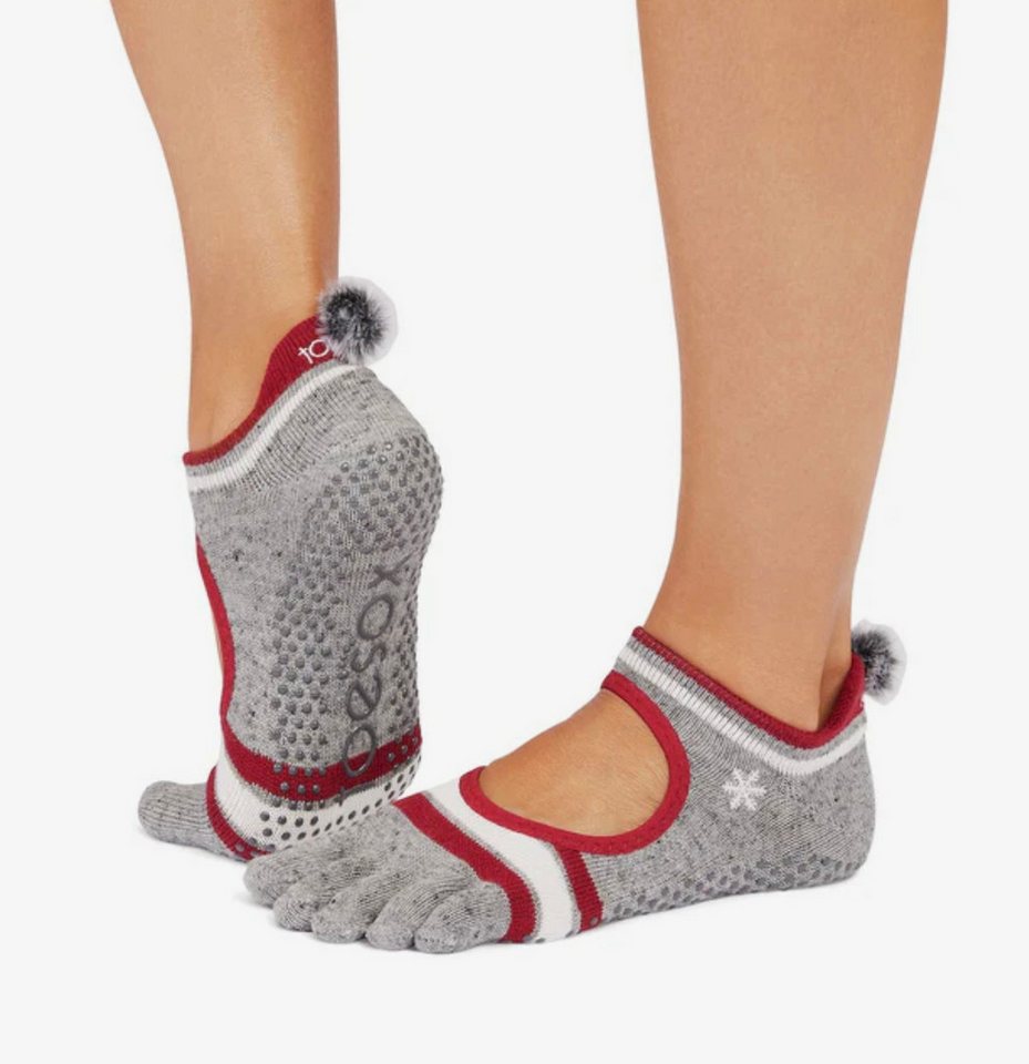 ToeSox Sportsocken Toesox full toe BELLARINA / TEC / ULTRA Logo auf der Ferse und in der Gummierung der Sohle