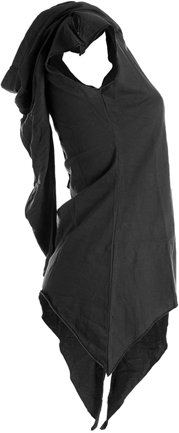 Vishes Zipfelkleid Zipfelshirt mit Zipfelkapuze aus Baumwolle Tunika, Ethno, Hippie, Goa Style – Bild 3 von 3