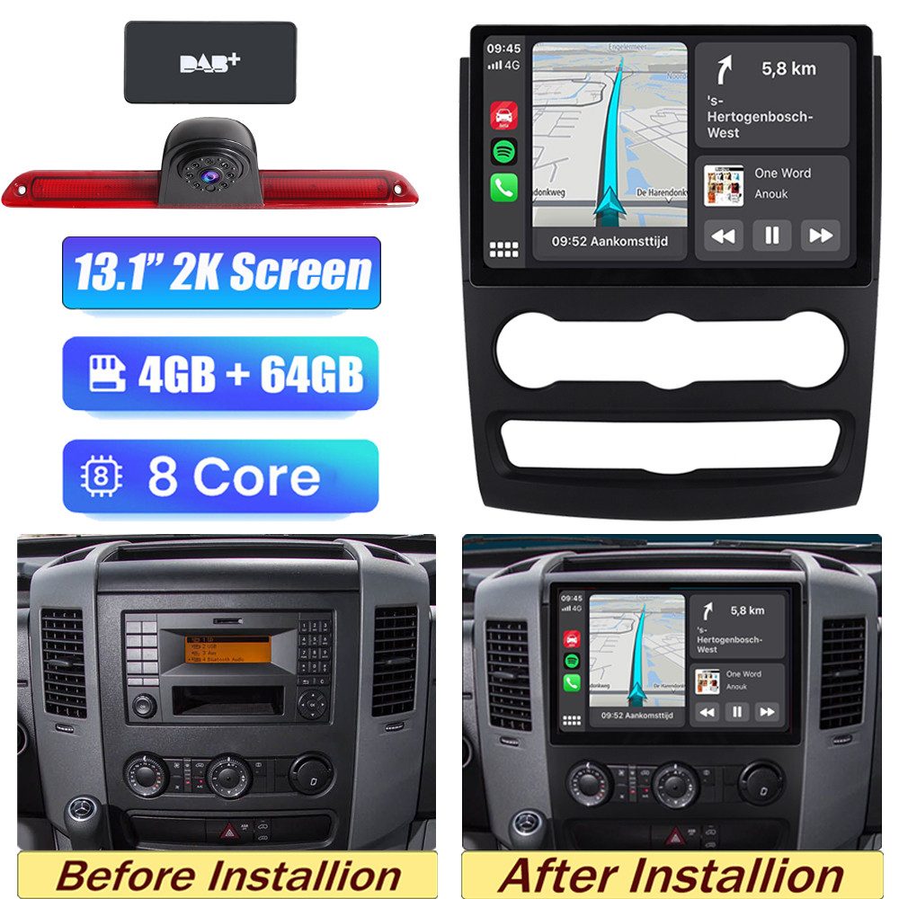 A-Sure Für Mercedes Benz Sprinter 2006-2016 13.1" 2K Android 15 Carplay Radio Autoradio (Digitalradio (DAB), FM, AM, RDS, 13.1 Zoll /2K IPS Screen/8-Core 4+64G)