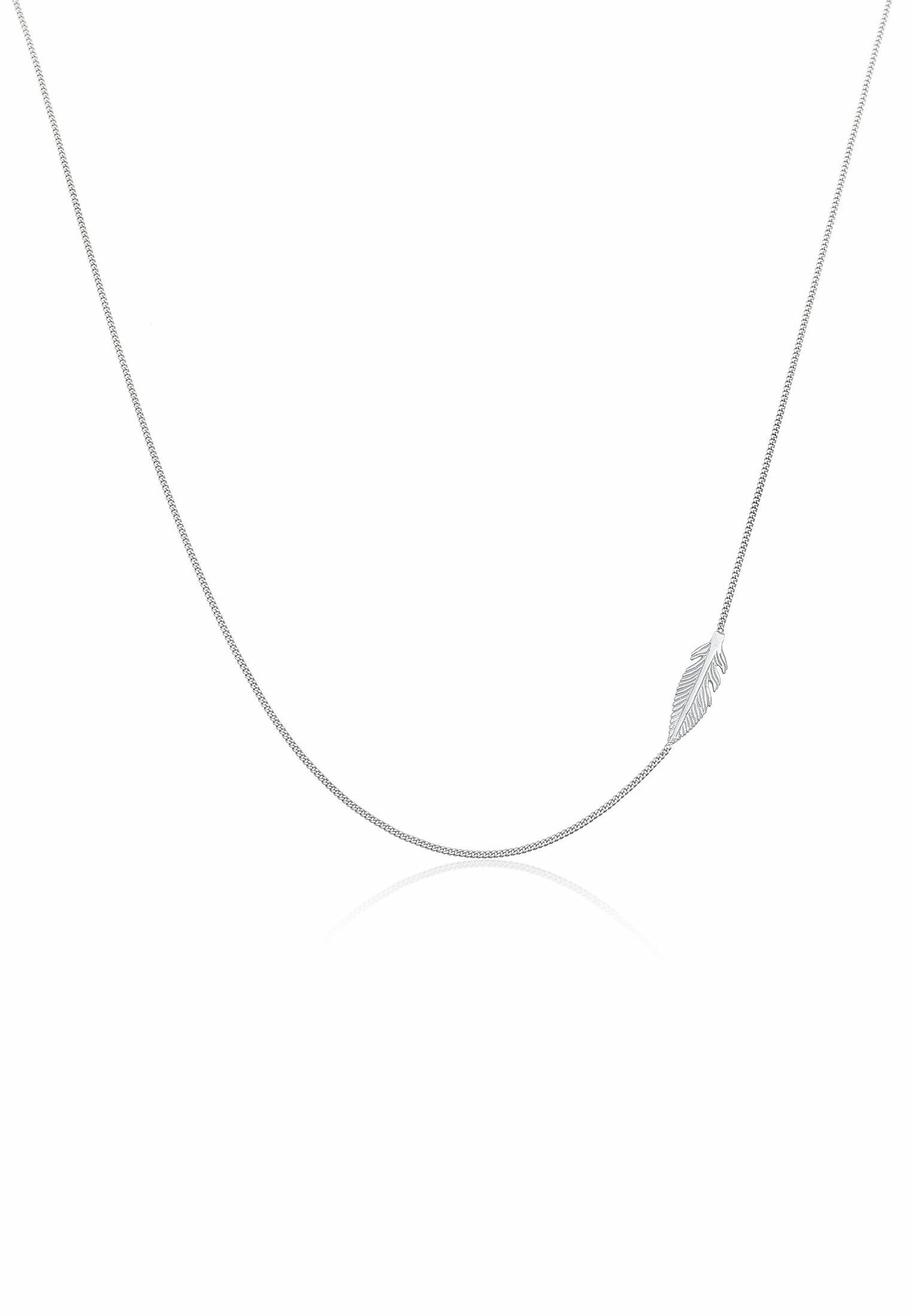 Elli Kette mit Anhänger Boho Symbol 925 Silber, Feder Feder