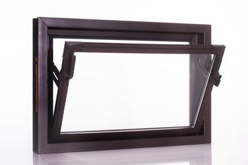 ACO Severin Ahlmann GmbH & Co. KG Kellerfenster ACO 60cm Nebenraumfenster Kippfenster Einfachglas Fenster braun Kunststofffenster, wärmeisolierende Kunststoff-Hohlkammerprofile