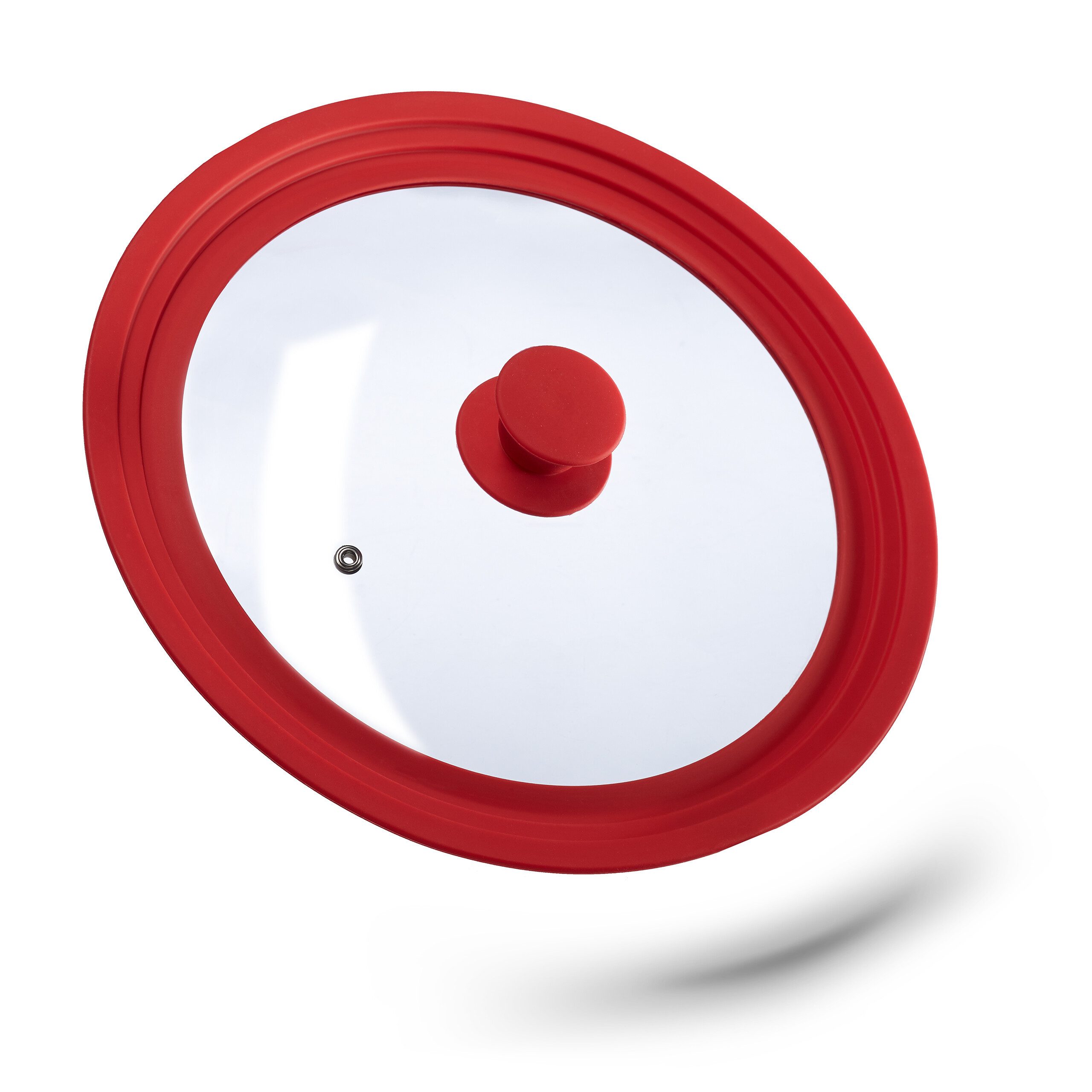 relaxdays Крышка кастрюли 26 30 cm mit Siliko, rot