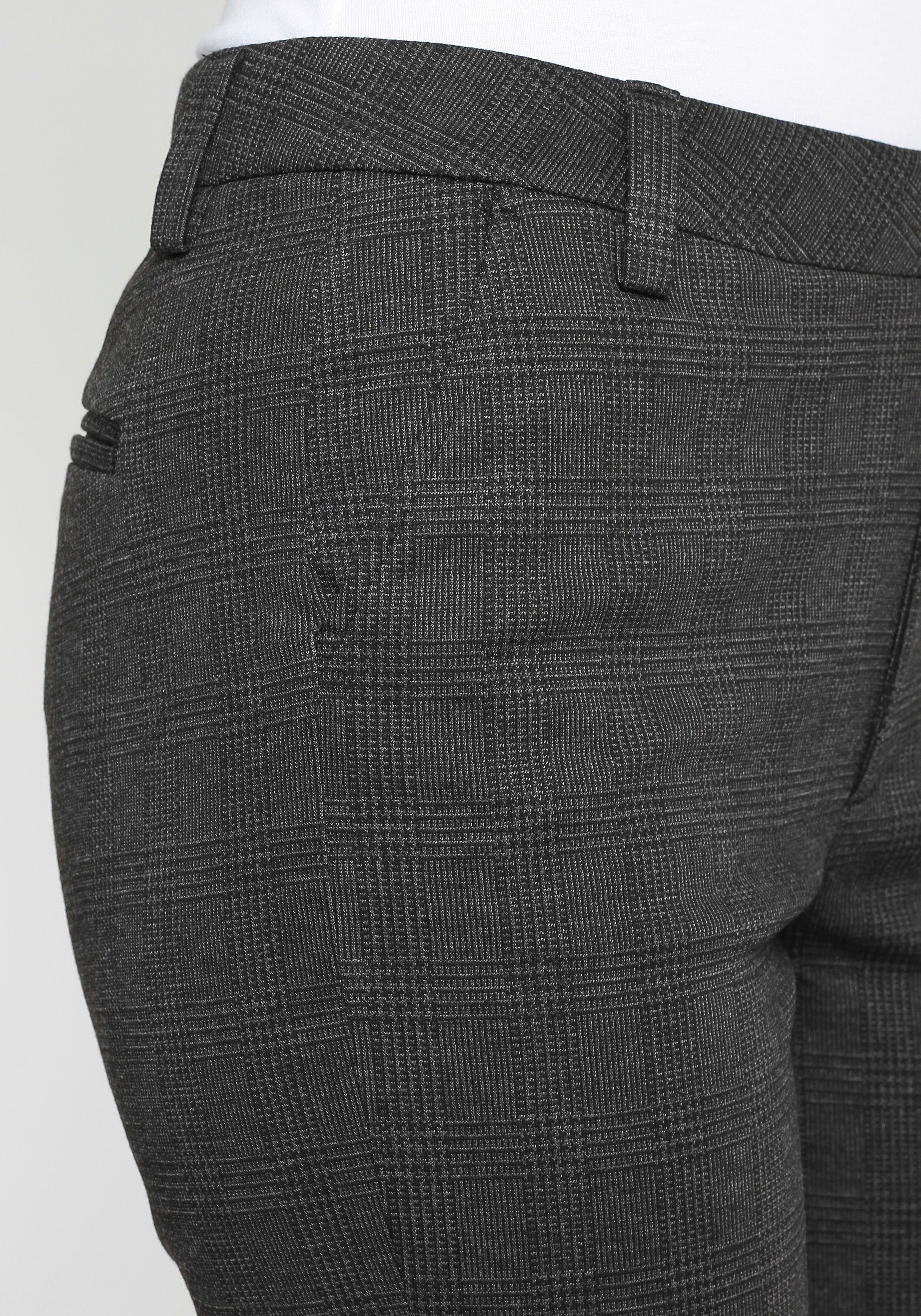 (taupe Check 94CINZIA 5-Pocket-Hose die GANG KICKFLARE mit Nero Elasthan peferkte für Passform kariert)