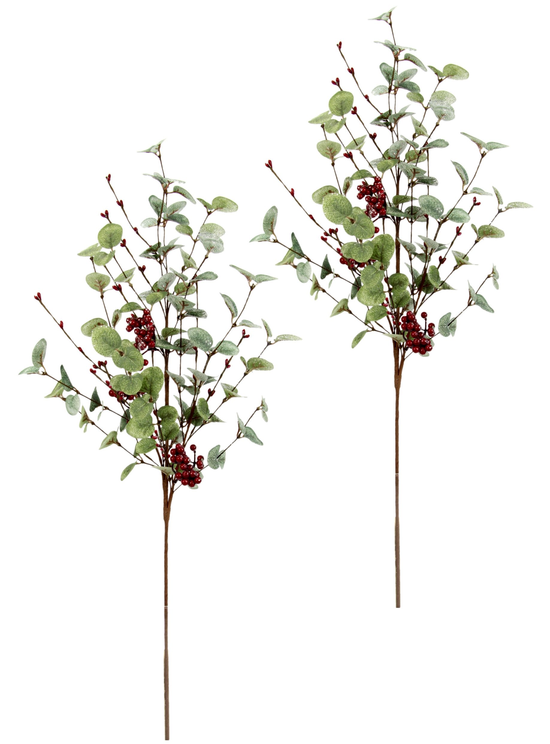 Kunstzweig Eukalyptuszweig, I.GE.A., Höhe 85 cm, mit Beeren 2er Set Dekozweig Kunstblumen Weihnachtsdeko