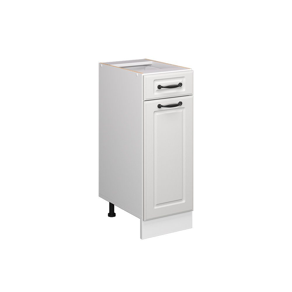 Vicco Unterschrank R-Line, Weiß Landhaus/Weiß, 30 cm ohne Arbeitsplatte