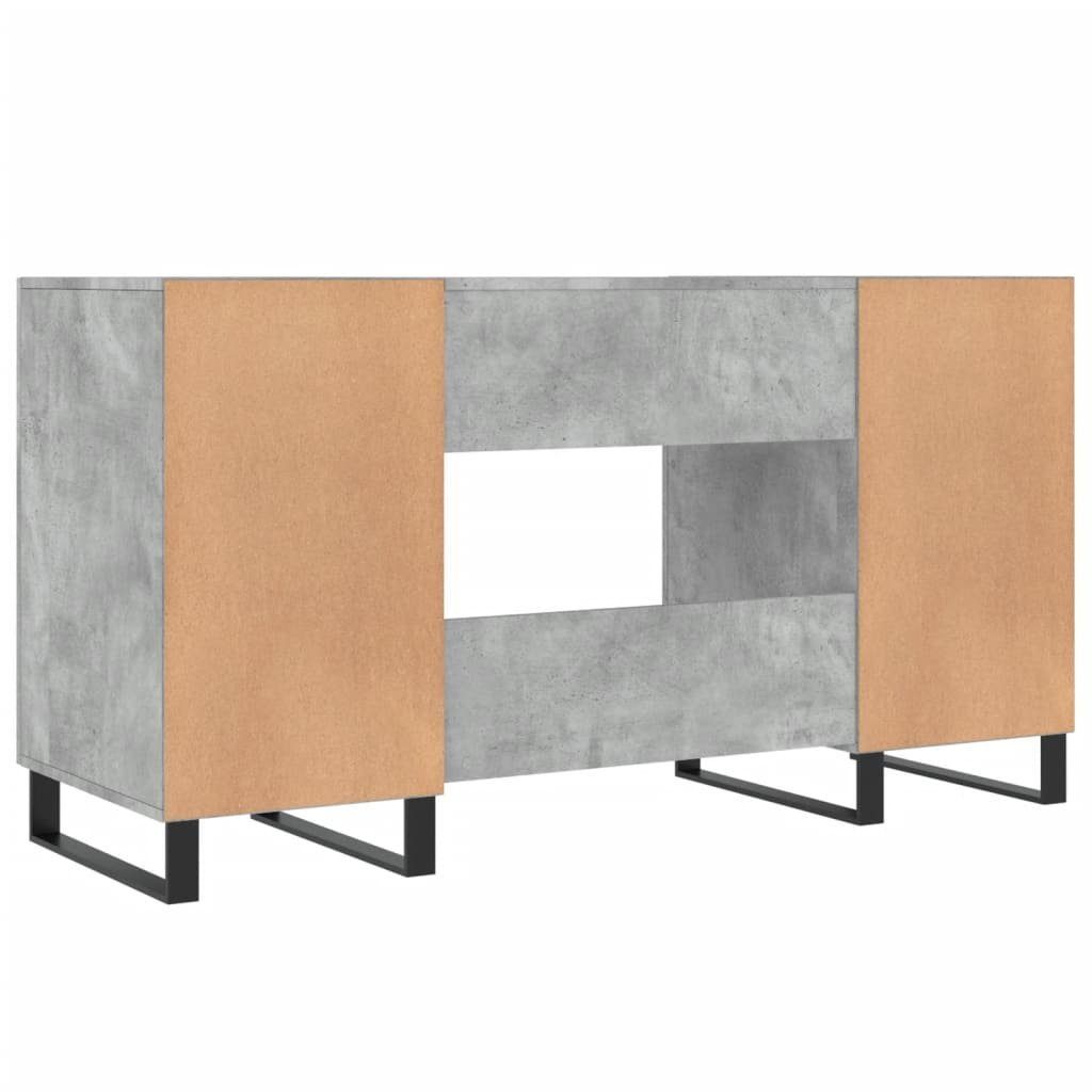 Betongrau 140x50x75 cm furnicato Holzwerkstoff Schreibtisch