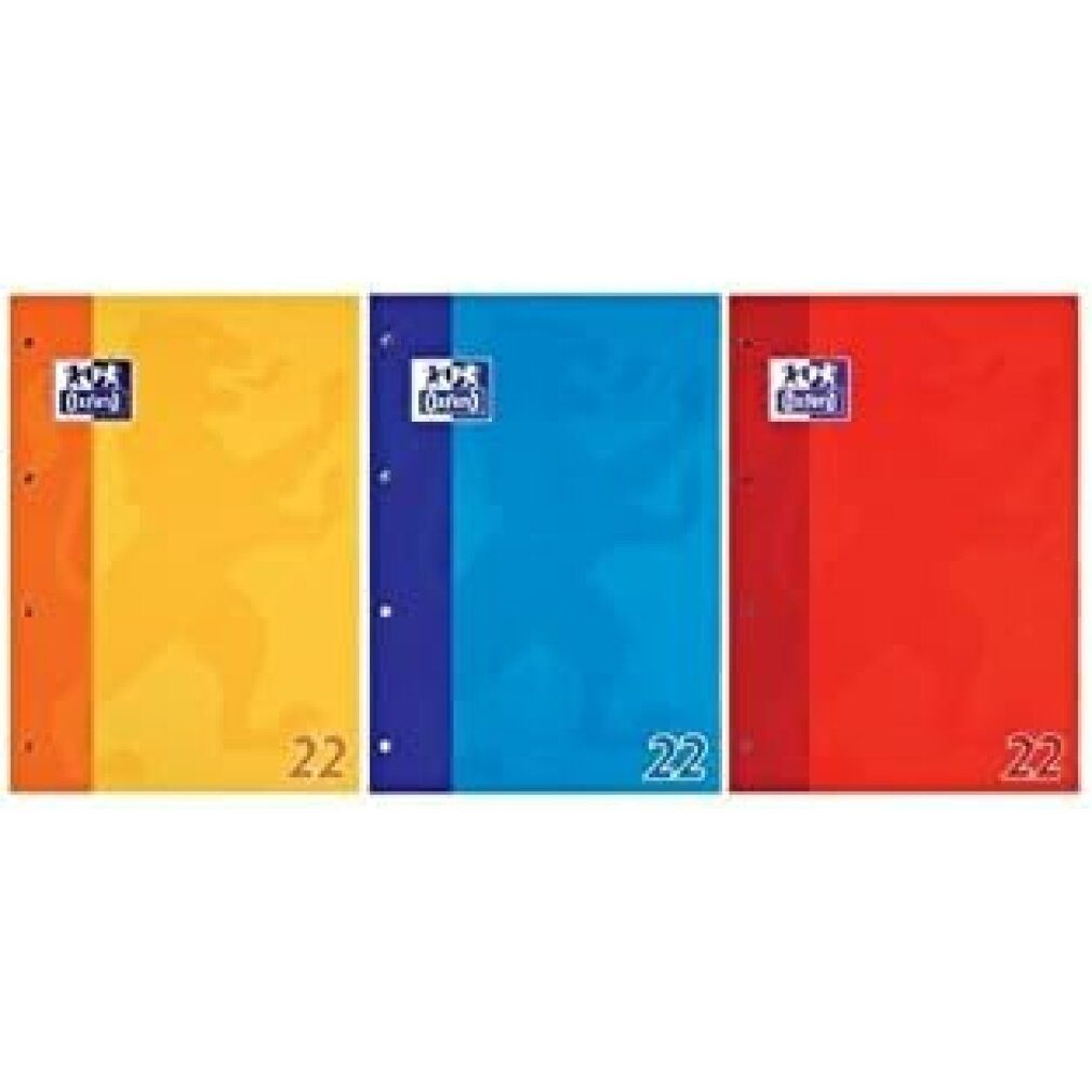 OXFORD Notizblock Briefblock Schule gelocht DIN A4 blanko Lineatur 20