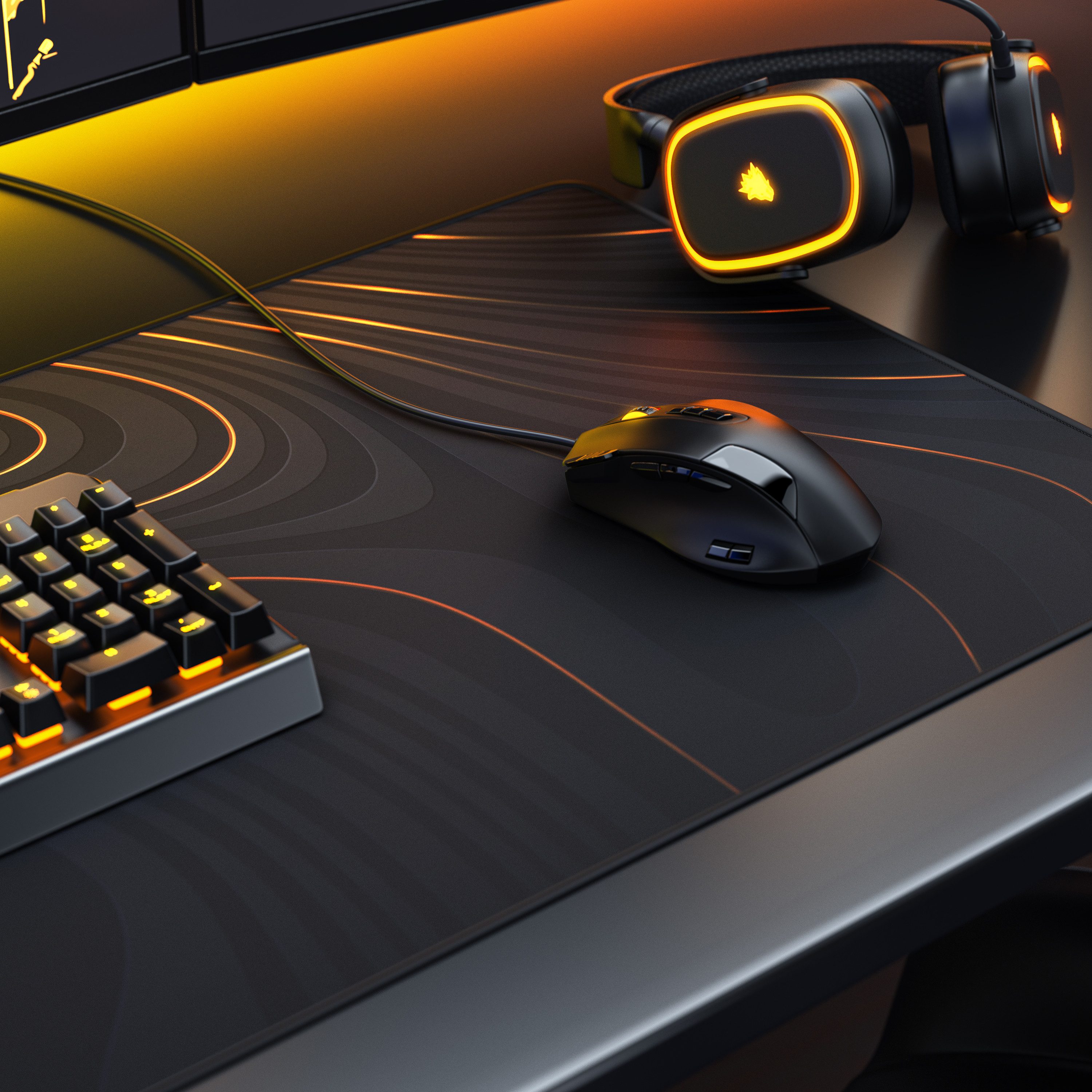 Titanwolf Gaming Mauspad XXL Speed Mousepad 900 x 400 x 3 mm, Schreibtischauflage, abwaschbar (1-St), rutschfeste Rückseite, Geschwindigkeit & Präzision, Abstra – Bild 4 von 5