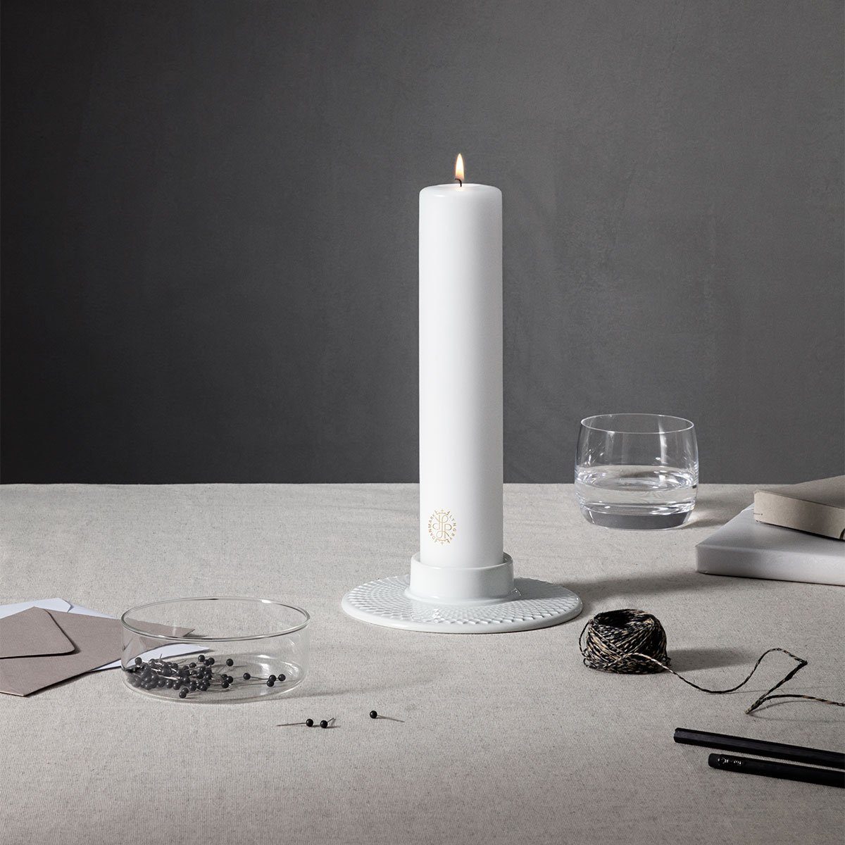 Lyngby Porcelæn Kerzenhalter Rhombe