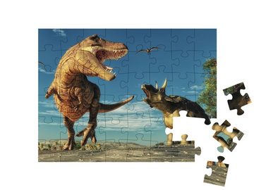 puzzleYOU Puzzle 3D-Illustration: Dinosaurier, 48 Puzzleteile, puzzleYOU-Kollektionen Dinosaurier, Tiere aus Fantasy & Urzeit
