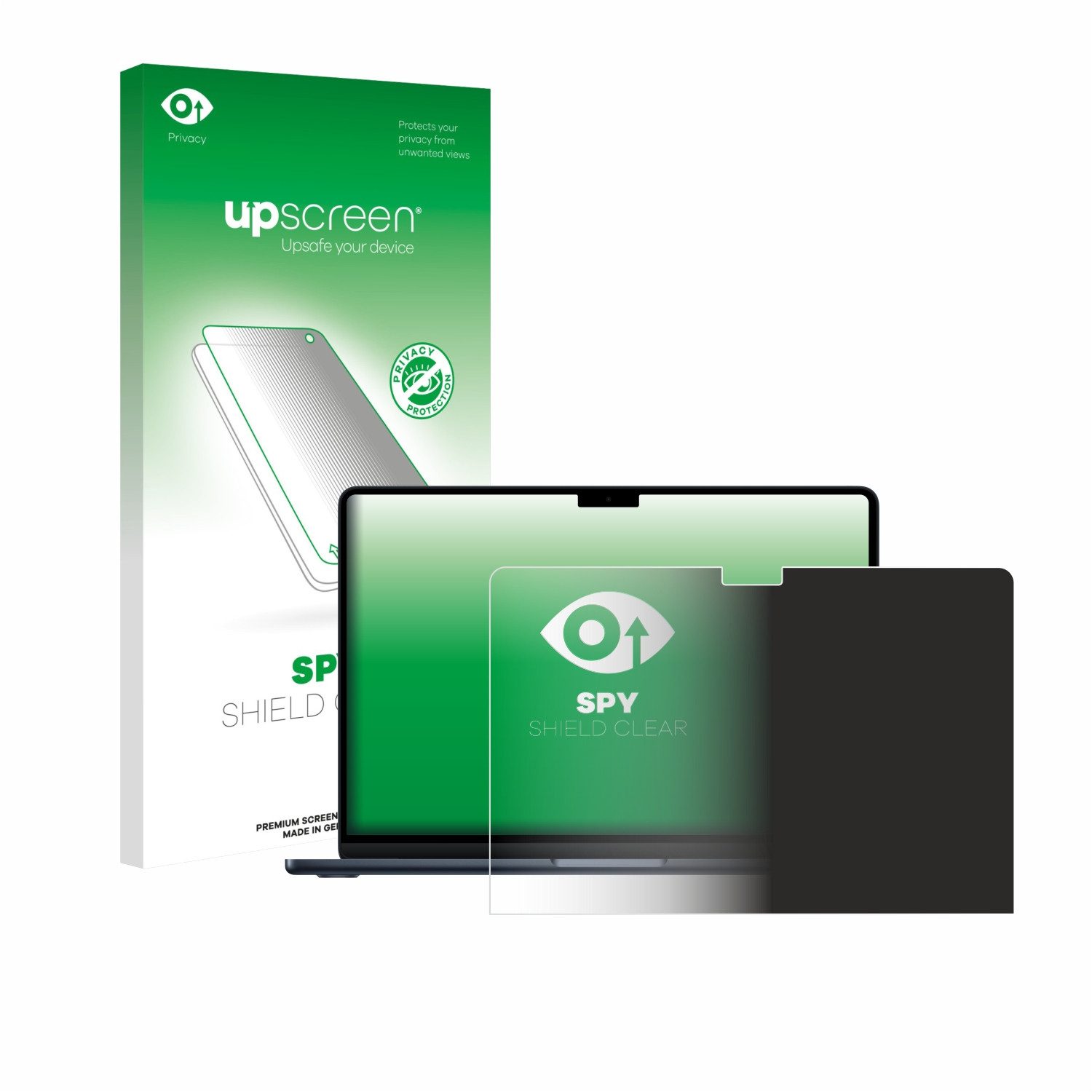 upscreen Displayschutzfolie Sichtschutzfolie für Apple MacBook Air 13" M5 2026, Anti-Spy Privacy Sichtschutz Blickschutzfolie Blaulicht-Schutz