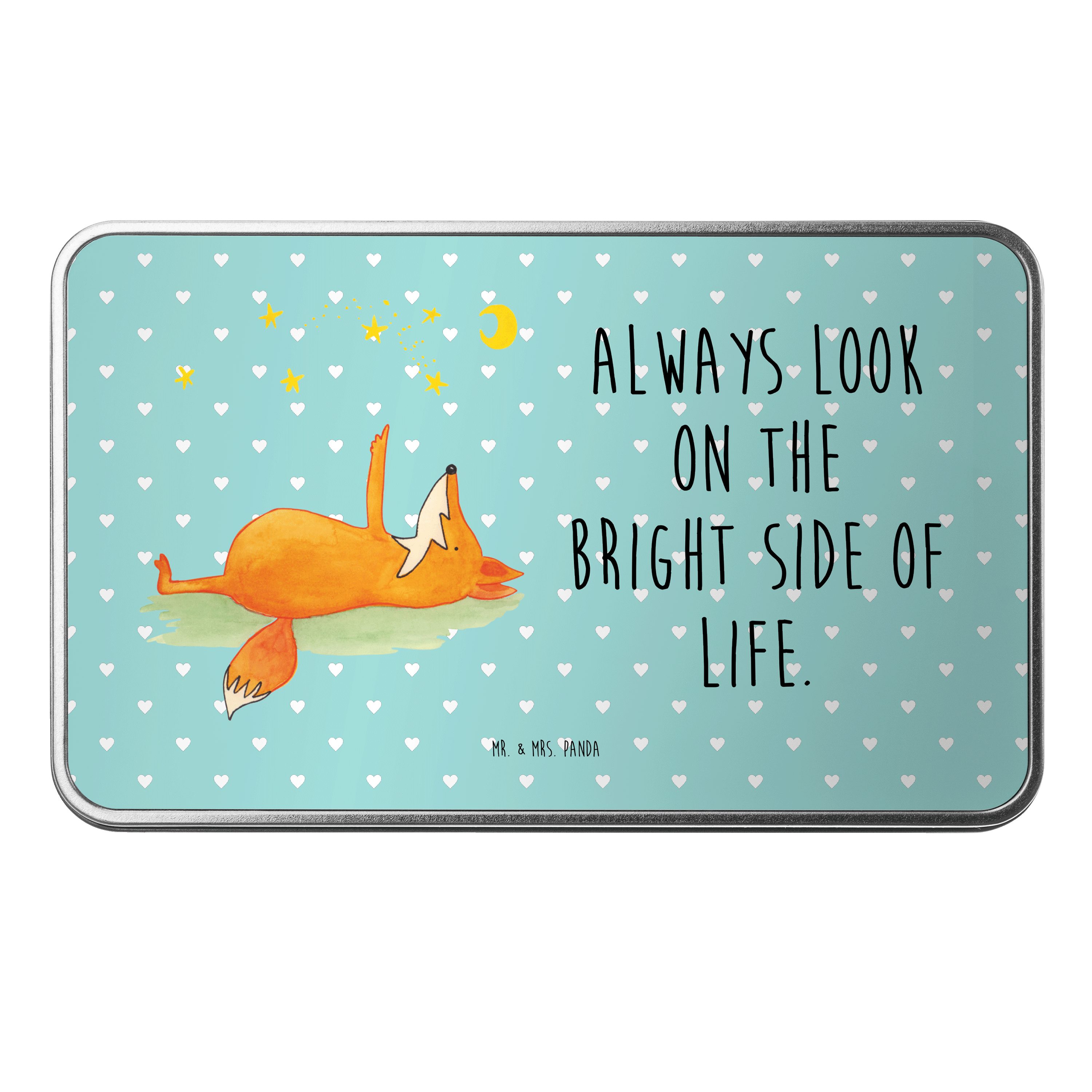 Mr. & Mrs. Panda Dose Fuchs Sterne, Dose Aus Metall, Türkis Pastell, keksdosen, blechdosen, (Packung, 1 St)