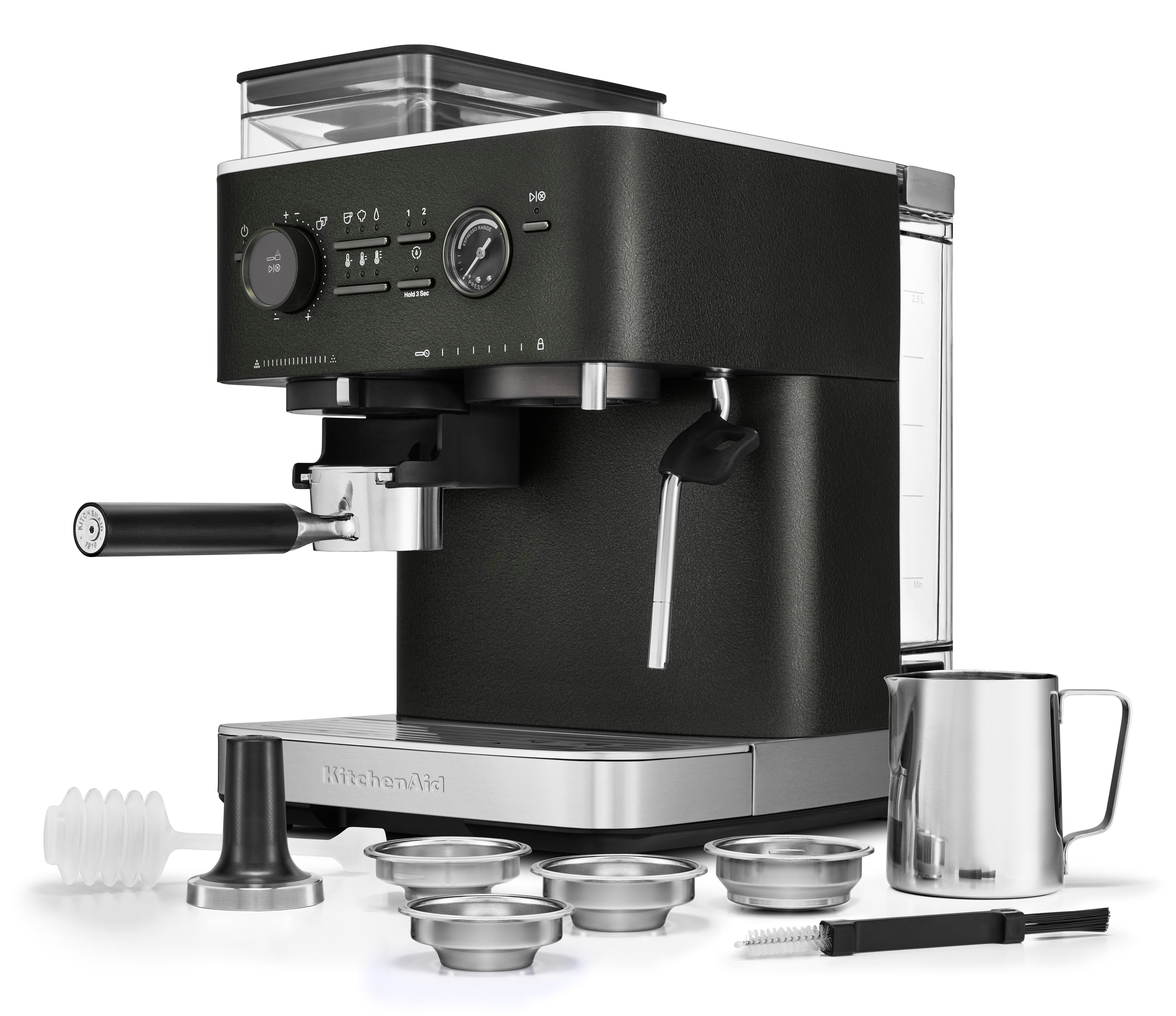 KitchenAid Espressomaschine 5KES6551EBK, Siebträger mit Mühle
