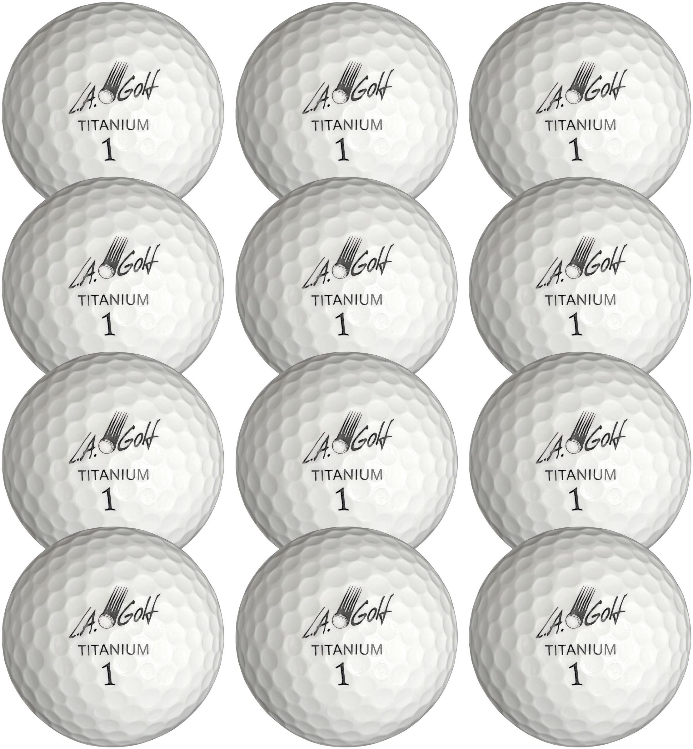 L.A. Sports Golfball Golfbälle INCREDIBLE 12 Stück 3-lagige Titanium Soft (12-St)