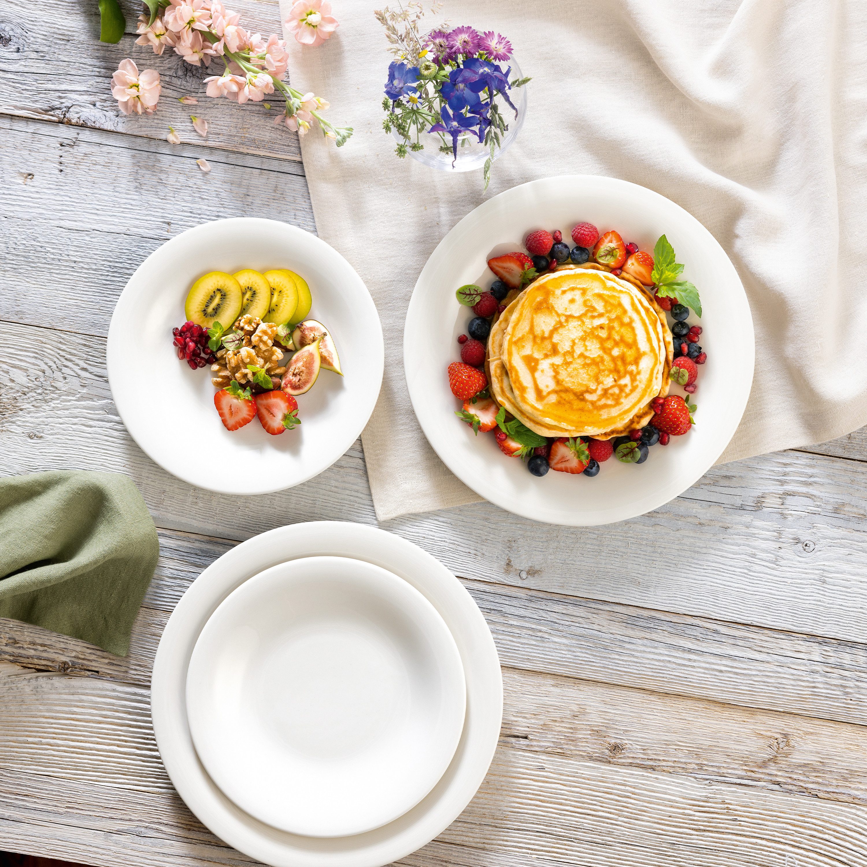 like. by Villeroy & Boch Teller-Set Essential Teller-Set (12-tlg), 6 Personen, Porzellan, Premium Porzellan