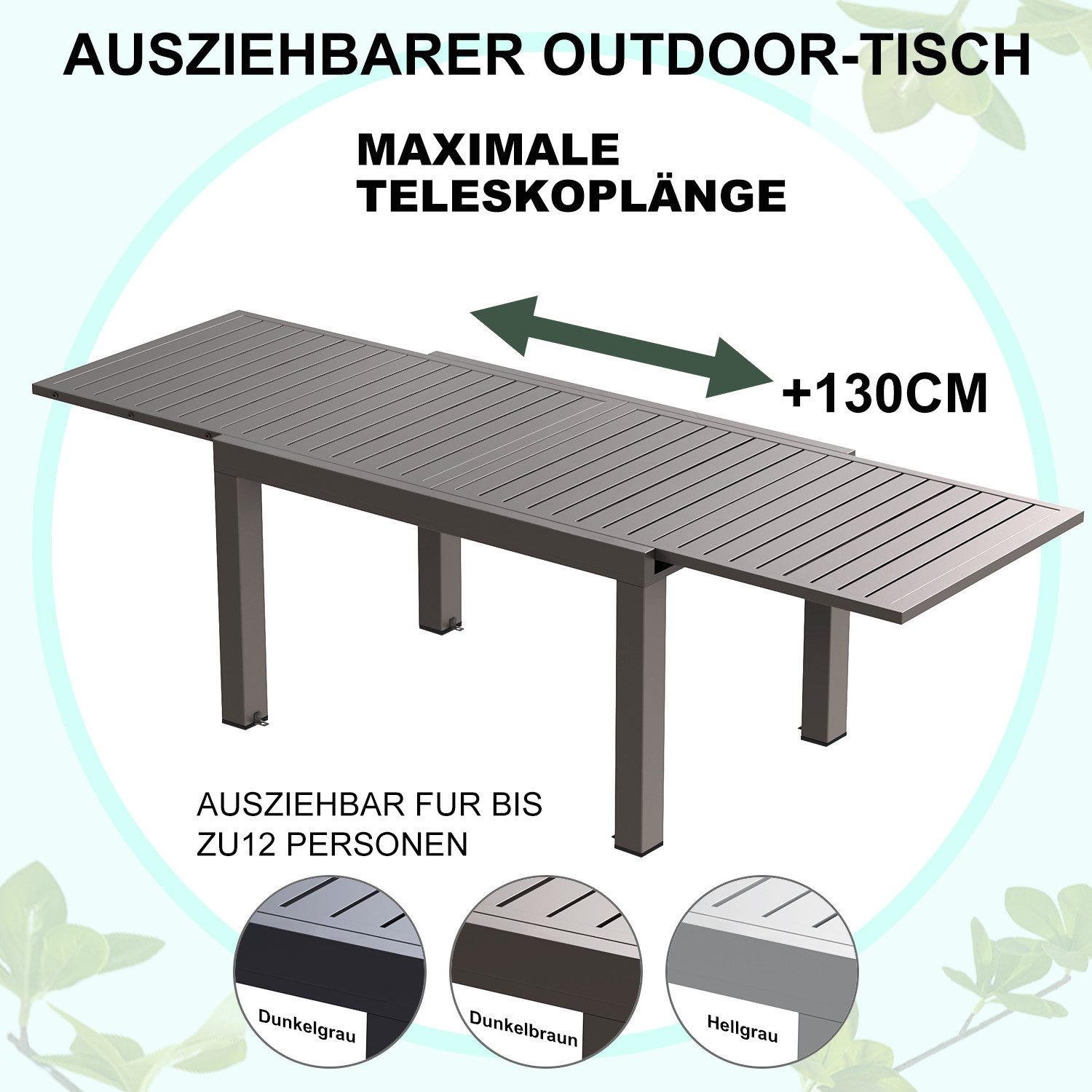 HOMALL Gartentisch Aluminium Esstisch für 6 günstig online kaufen