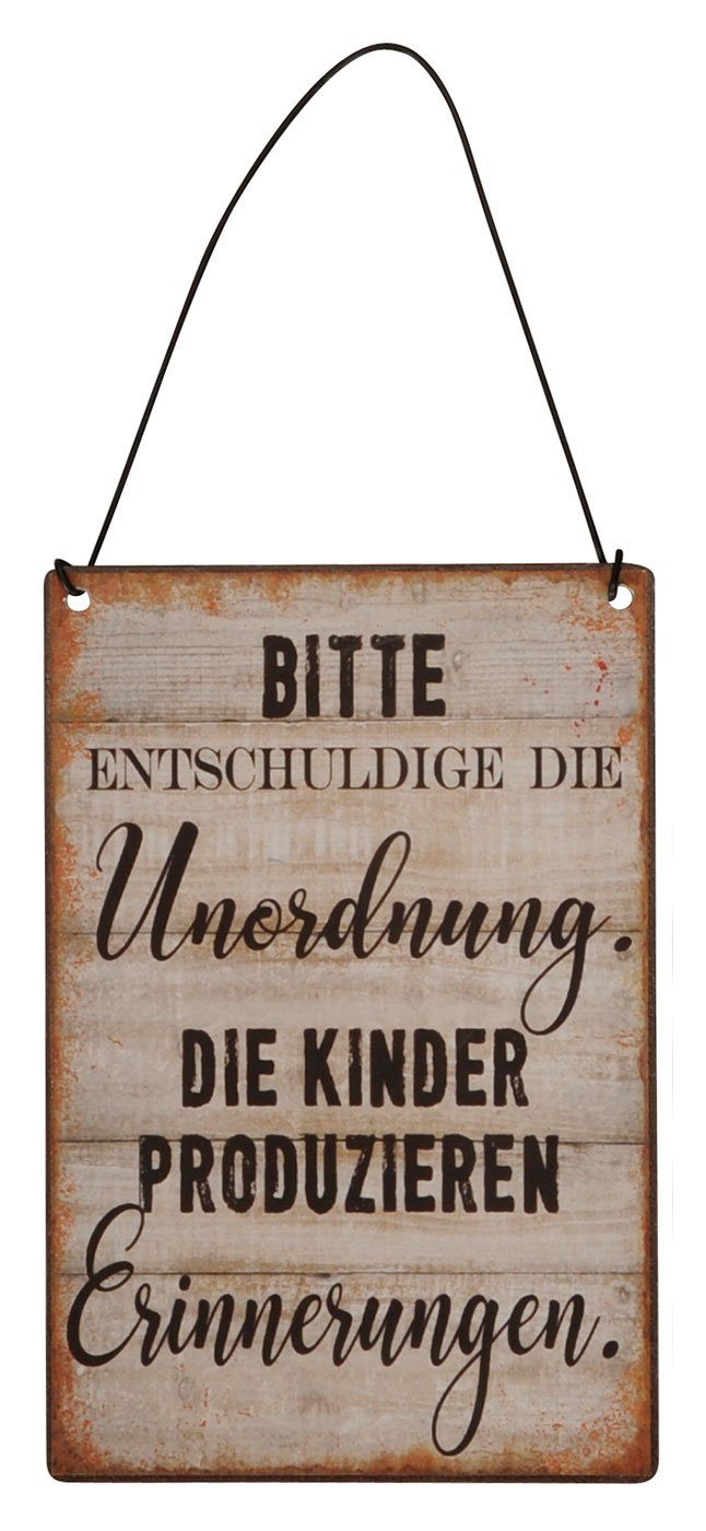 Levandeo® Wandbild, 3er Set Blechschilder H15cm Sprüche Kinder Wandbild Wanddeko Deko