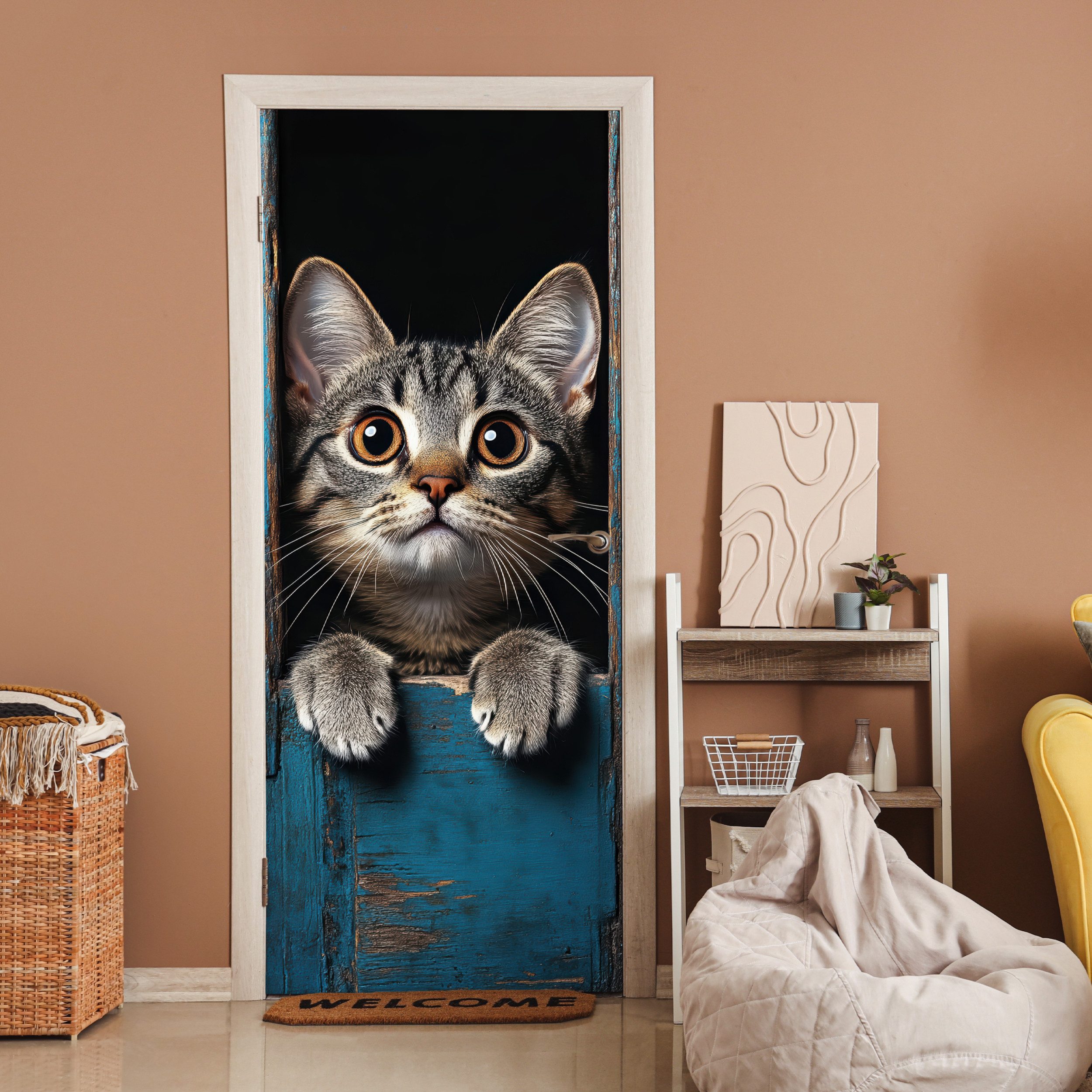 MuchoWow Türtapete Katze - Durchsichtig - günstig online kaufen