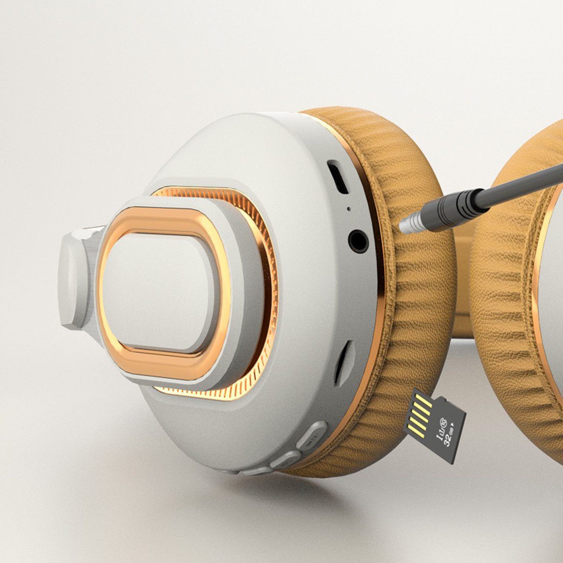 Bluetooth,kabelloses mit DÖRÖY Grau Headset Gaming-Sport-Headset.Zusammenklappbar Bluetooth-Kopfhörer