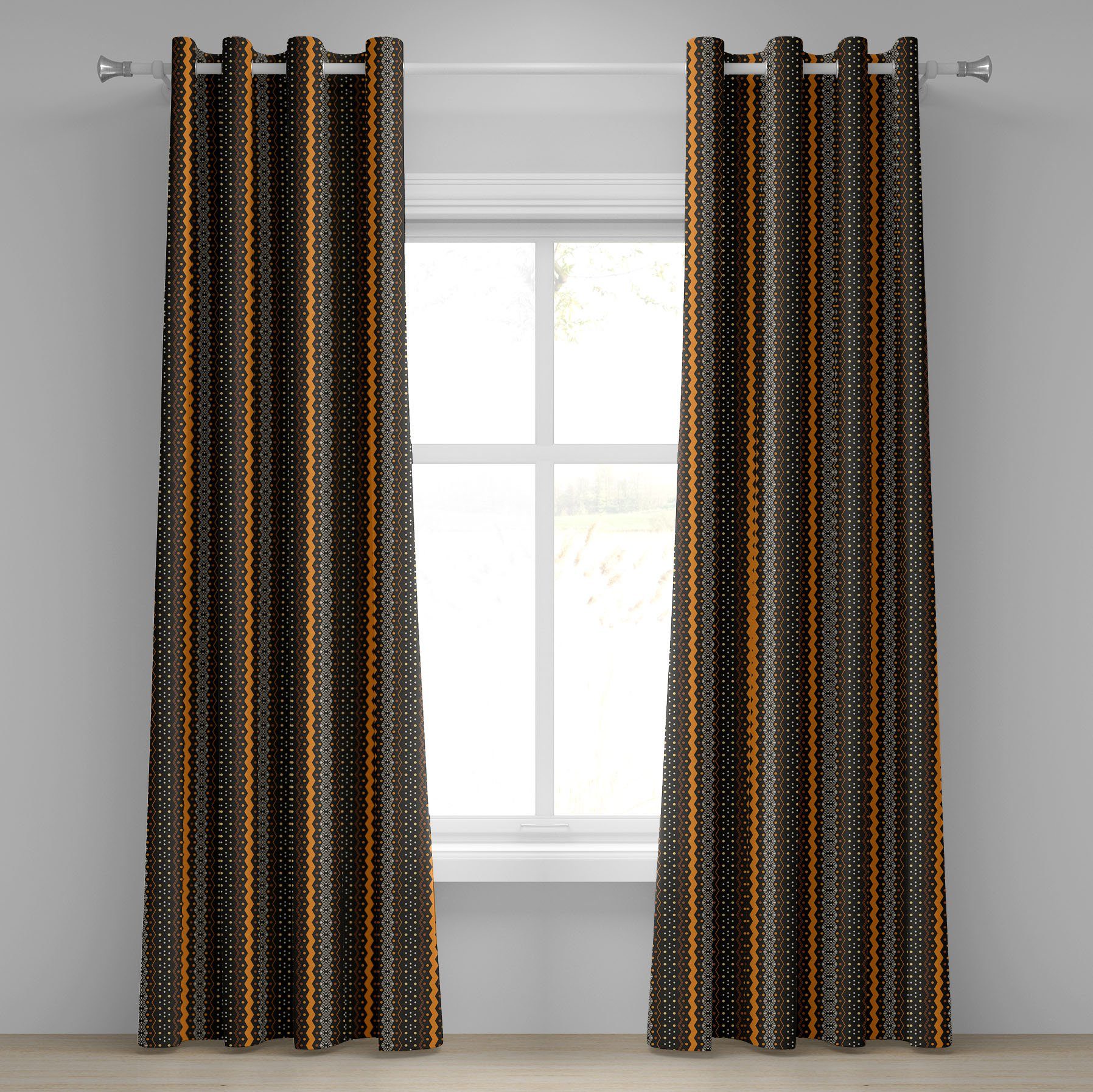 Gardine Dekorative 2-Panel-Fenstervorhänge für Abakuhaus, Wohnzimmer, Volk Abstrakt Schlafzimmer