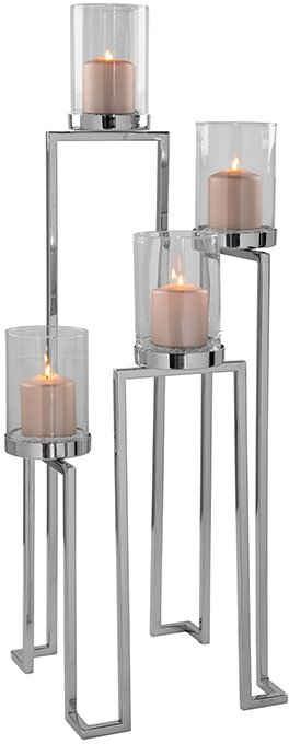 Fink Kerzenhalter »GRANT, Weihnachtsdeko« (1 St), aus Edelstahl und Glas, 4-flammig, Adventsleuchter