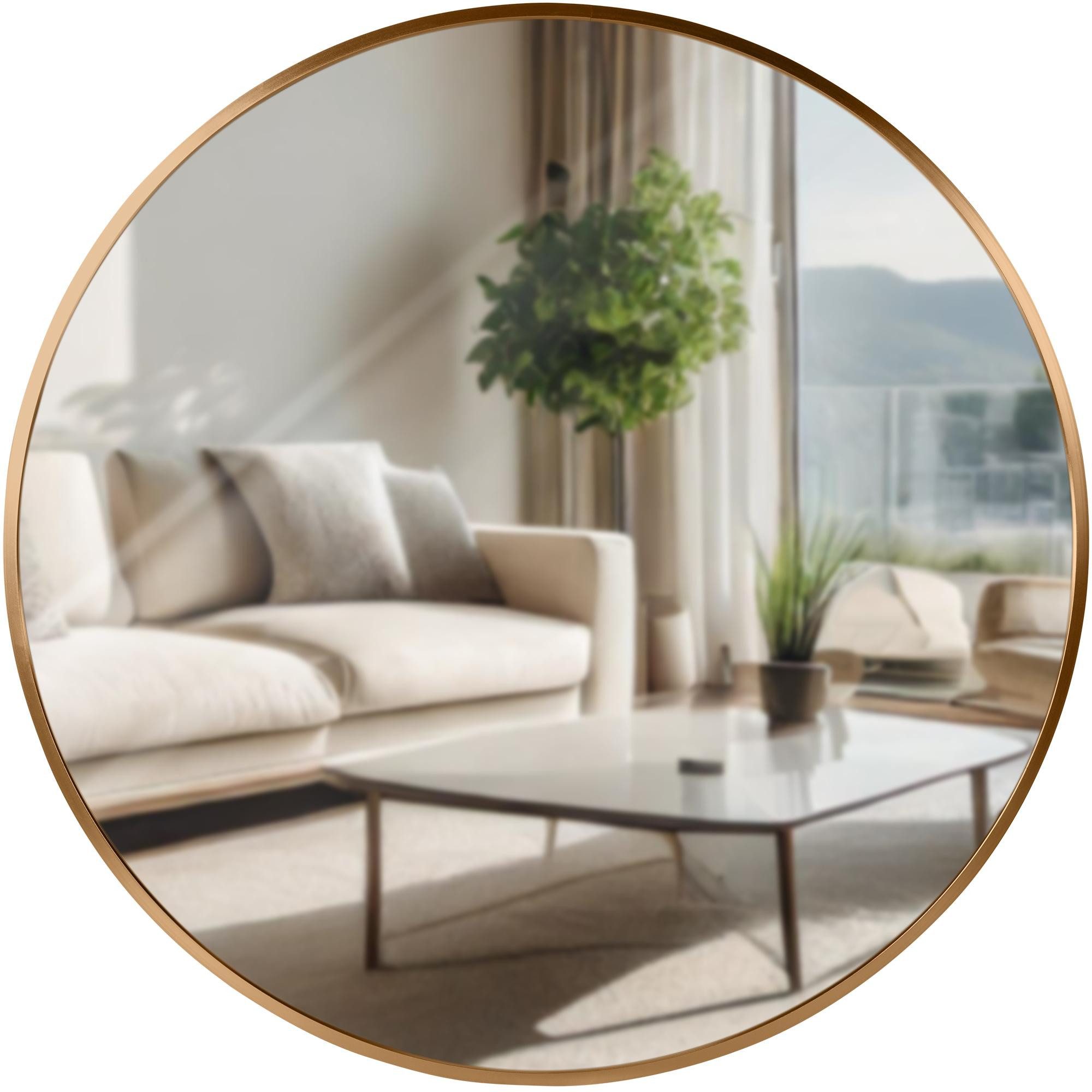 TPFLiving Зеркало Mirava (Viel Зеркалоfläche bei schlankem Design, Optimal für über Kommoden oder Waschbecken), Setzt moderne Akzente im Wohnbereich