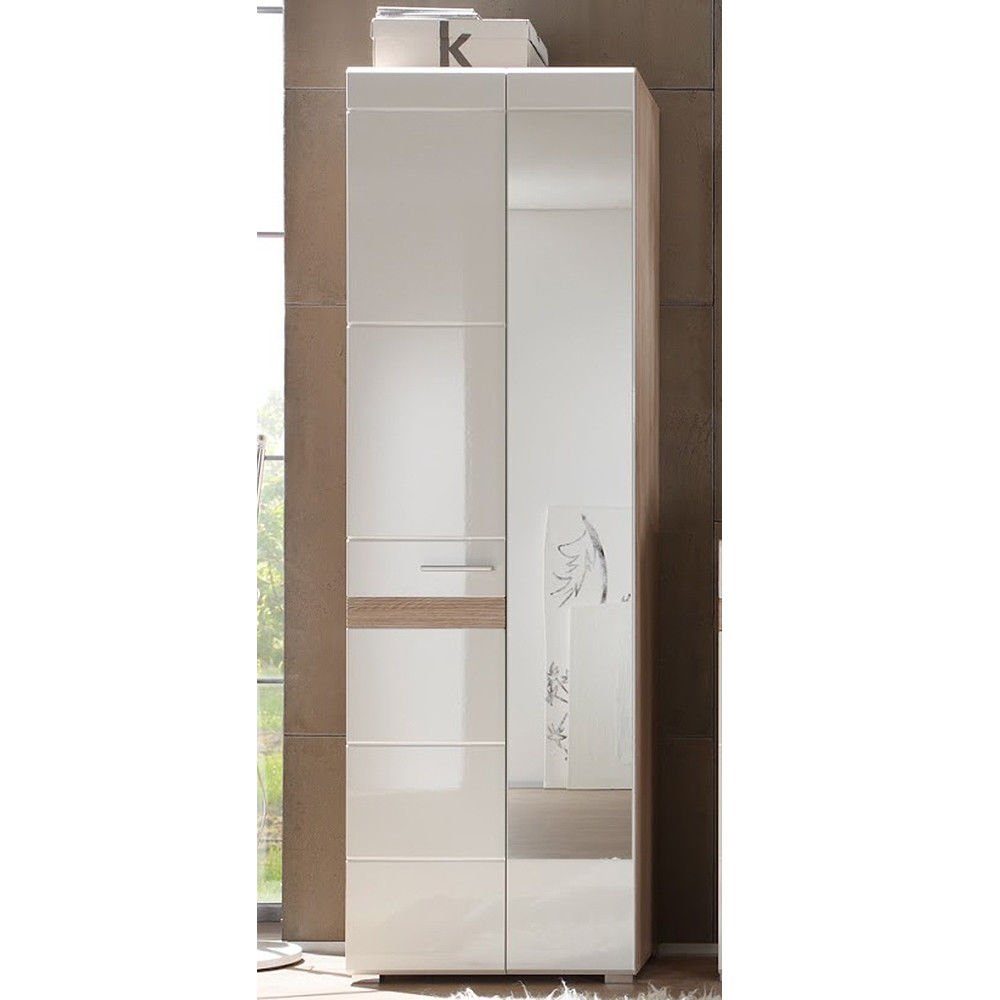 trendteam Garderobenschrank Flurgarderobe Hochschrank Standschrank Eiche 62 x 195 x 38 cm