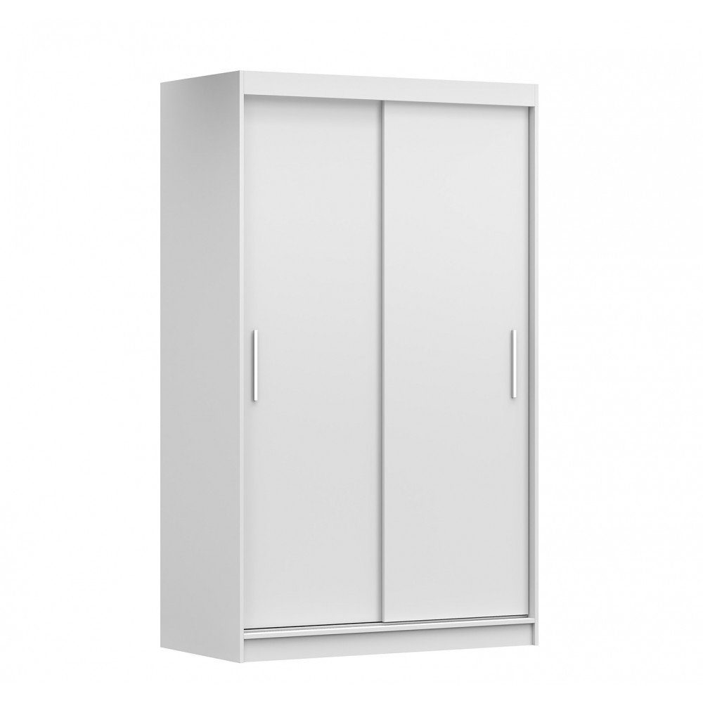 MOEBLO Kleiderschrank NOAH 04 (Schrank Garderobe Zweitürenschrank, Moderner und funktionaler Schiebe­türen­schrank Kleiderschrank), (BxHxT): 120x200x61 cm Weiß