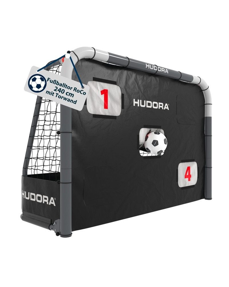 Hudora Wasserballtor RoCo 240 mit Torwand (hochwertig, stabile Netz- und Bodenverankerung)