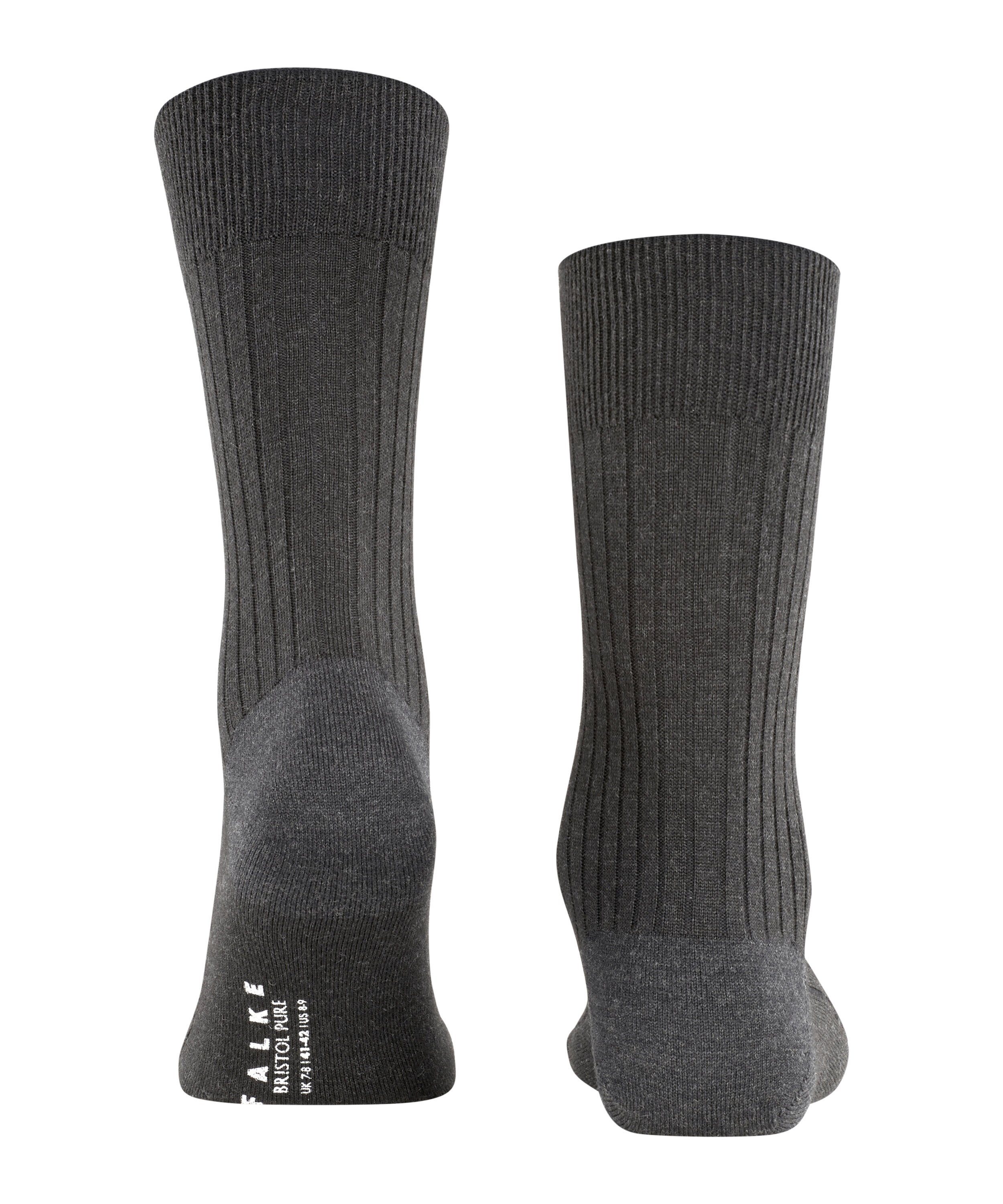 FALKE Socken Bristol Pure anthra.mel (1-Paar) (3080)