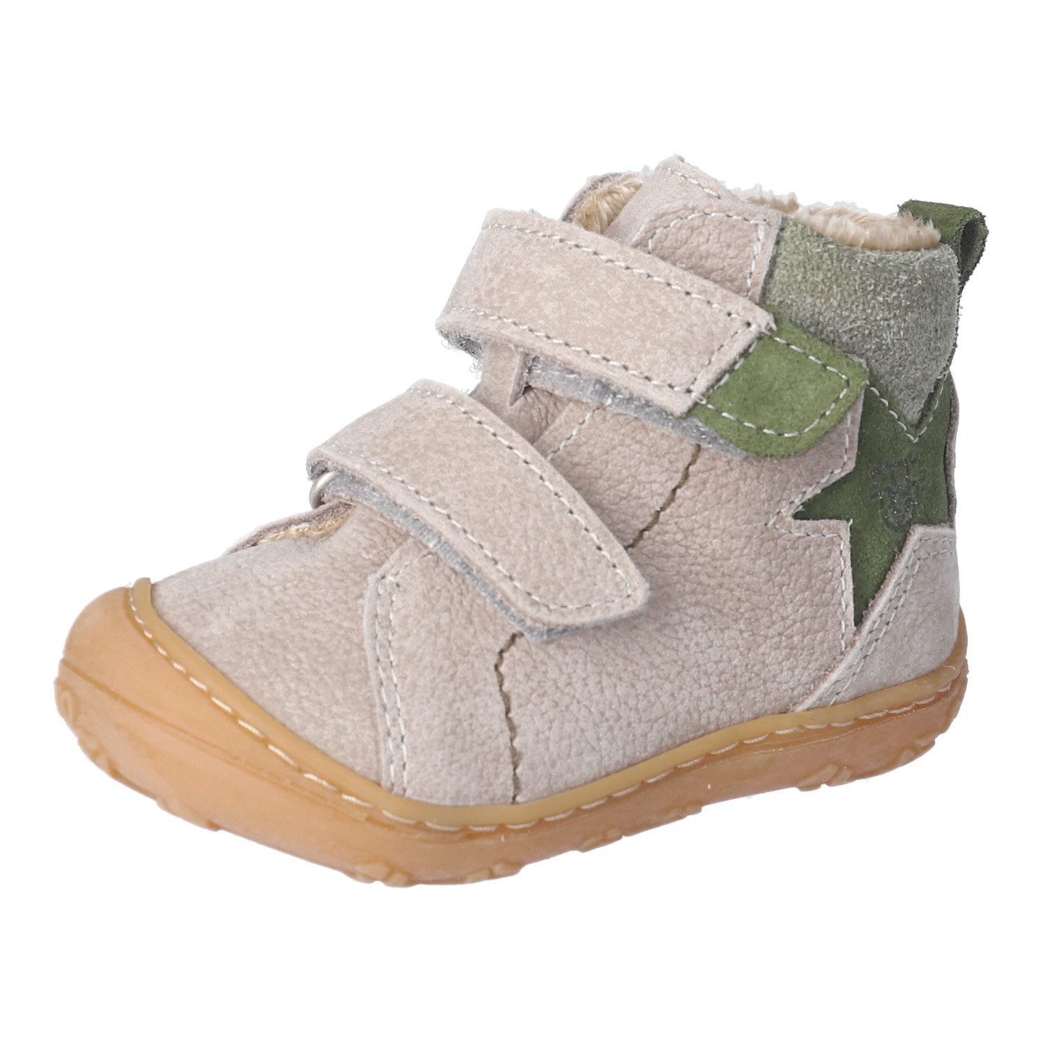 PEPINO by RICOSTA GENO, WMS: mittel Lauflernschuh Babyschuh mit Kontrastnähten, Größenschablone zum Download