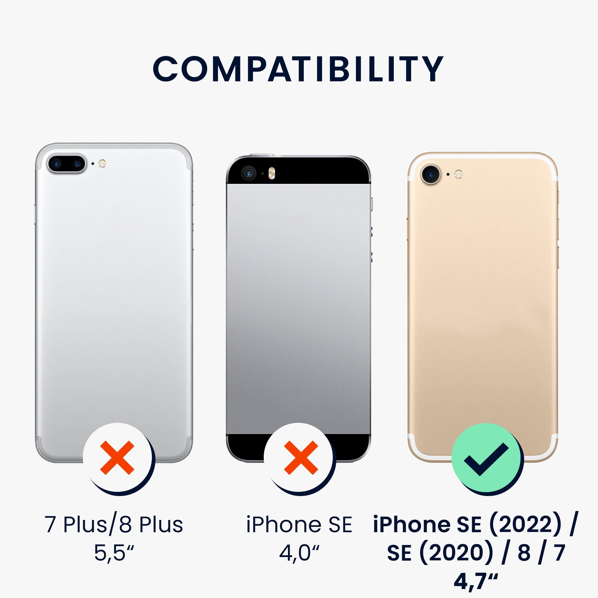 kwmobile Handyhülle Handyhülle für Apple iPhone SE / 8 / 7 Hülle, Silikon Case metallisch schimmernd - Schutzhülle Cover