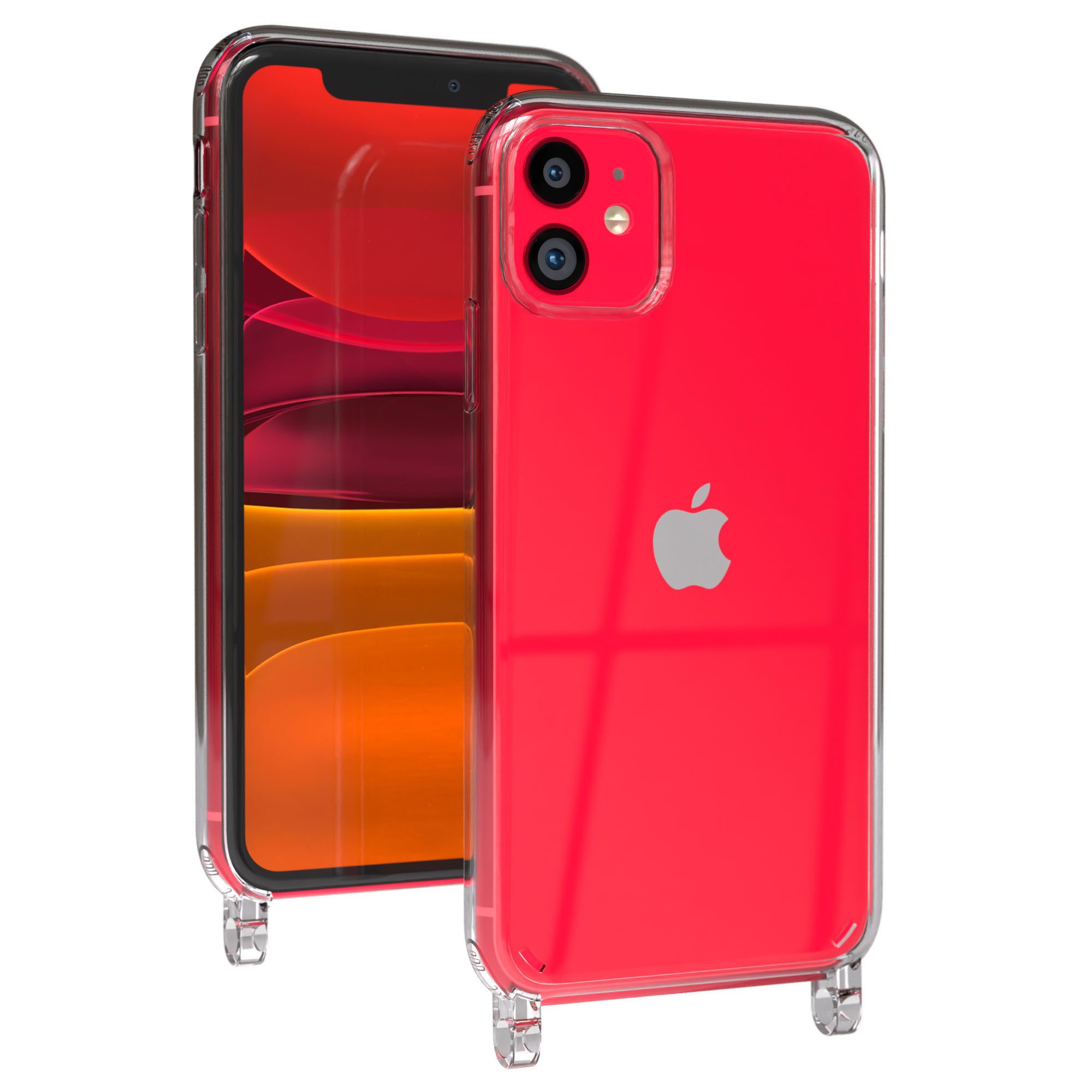 EAZY CASE Handyhülle für Handyketten mit Befestigungsösen für iPhone Modelle 6,1 Zoll, Hülle für Handykette, Transparent mit Ösen für Apple iPhone 11