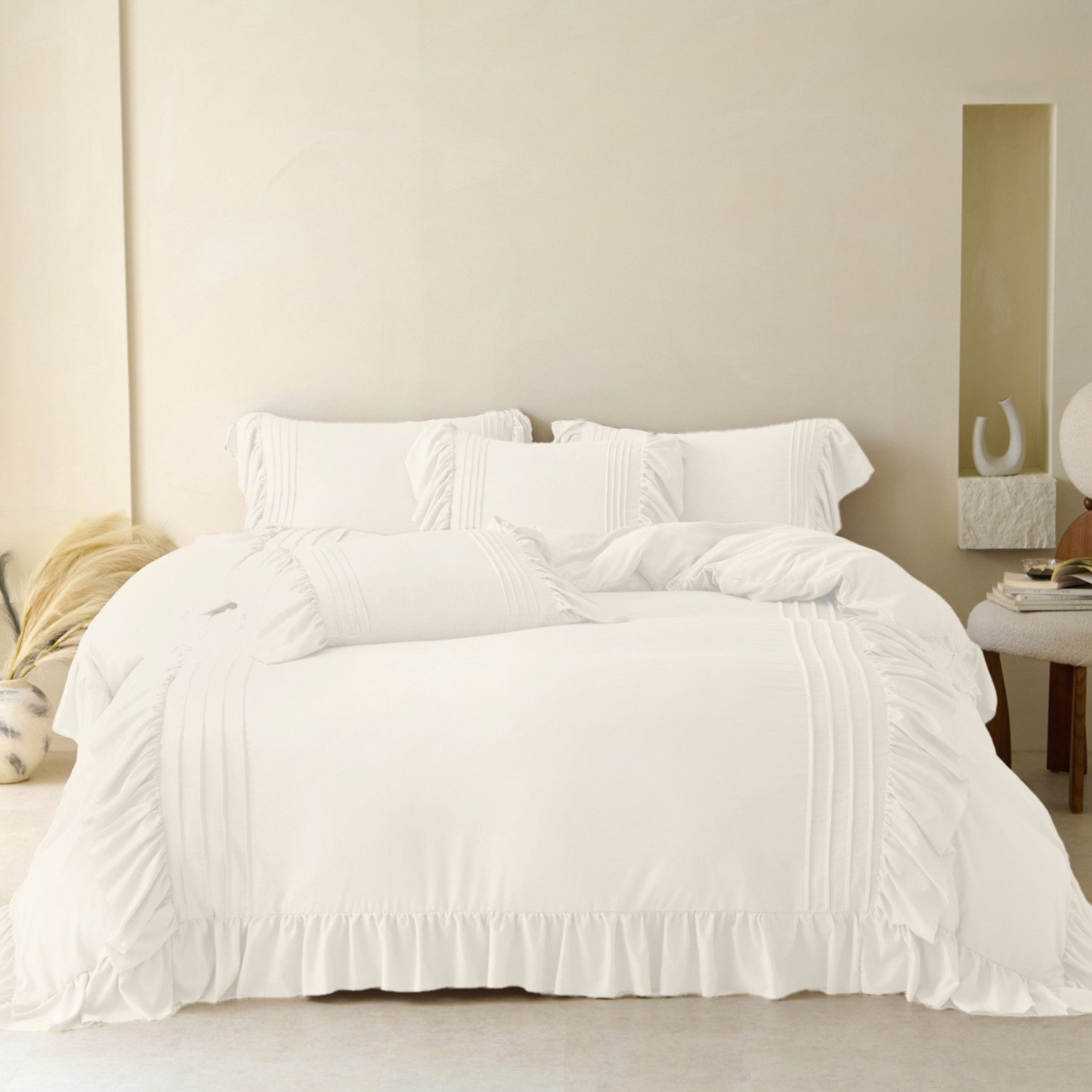 BYSURE Bettwäsche, 2 teilig, Romantisches Rüschen-Steppset 2-teilig, 3-teil günstig online kaufen