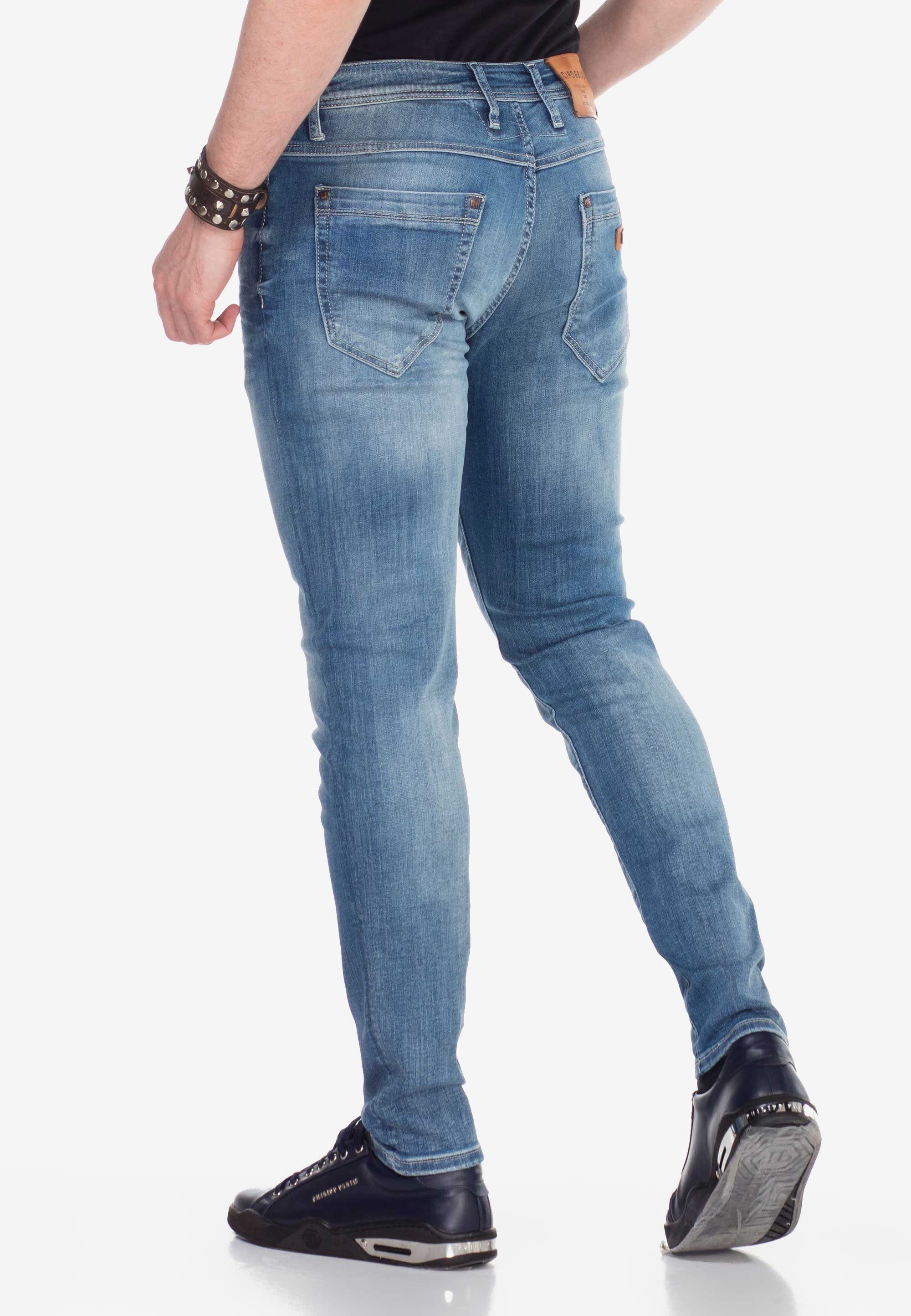 Cipo & Slim-fit-Jeans verwaschenen mit Look Baxx