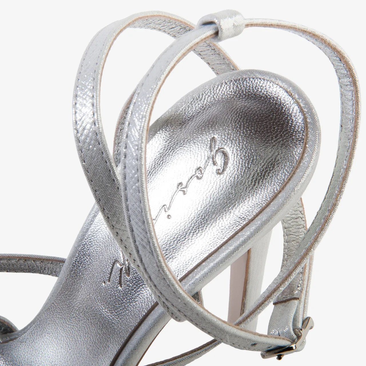 High-Heel-Sandalette in elegantem Silber "Melissa" GosiaK.