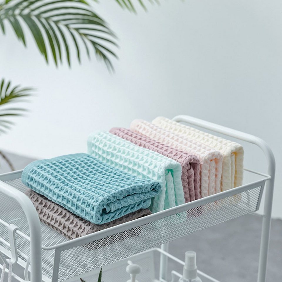 Blusmart Handtuch Set Quadratisches Handtuch Mit Waffelmuster Aus Reiner  Baumwolle