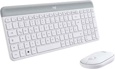Logitech MK470 Slim Combo Kabelloses Tastatur- und Maus-Set, 2.4 GHz Verbindung via Nano-USB-Empfänger, 10m Reichweite