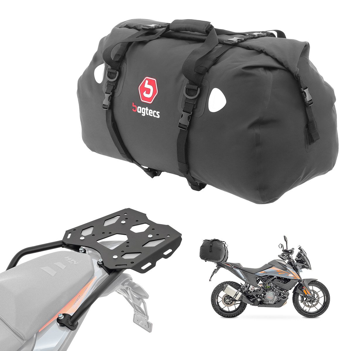 Bagtecs Topcase Set Gepäckbrücke + Hecktasche für KTM 390 Adventure 20-24 XF80