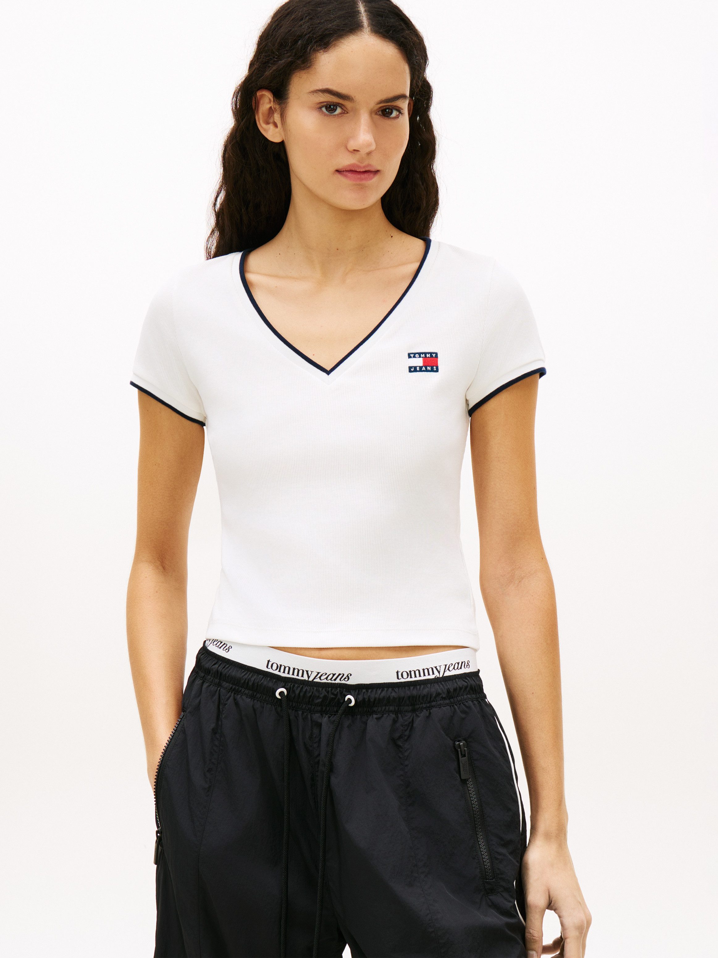 Kurzarmshirt TJW SLIM BADGE V-NECK TEE